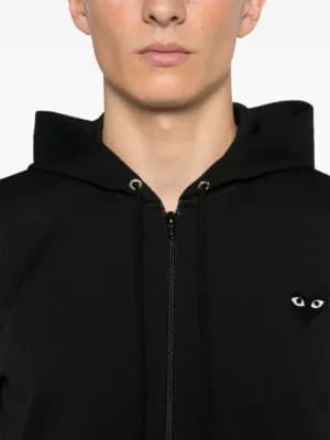 heart-patch zip-up hoodie 6