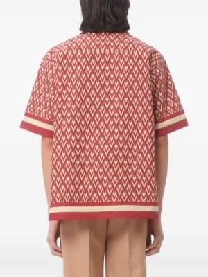 cotton popeline bowling shirt with TOUTE LA V print 7