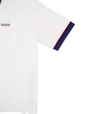 waffle-knit cotton polo shirt by Gucci