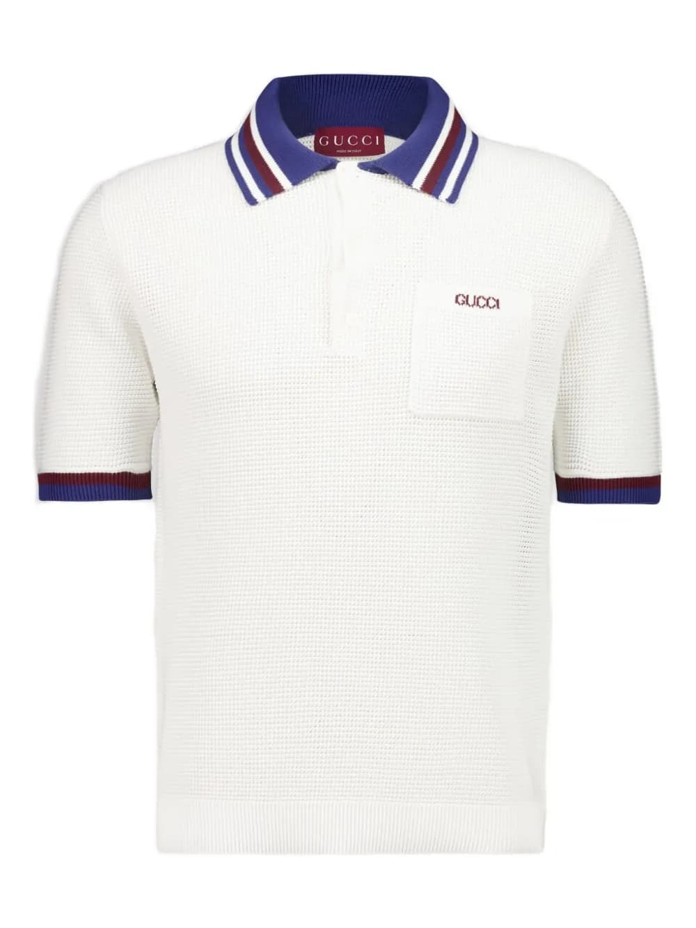 waffle-knit cotton polo shirt by Gucci