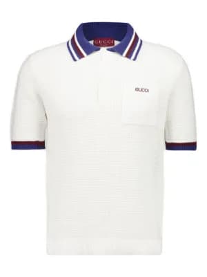 waffle-knit cotton polo shirt by Gucci