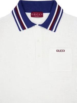 waffle-knit cotton polo shirt by Gucci