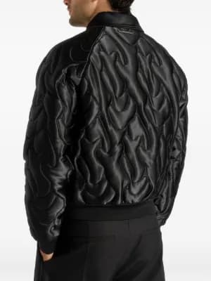 Ugo detail-embroidered satin black jacket 5