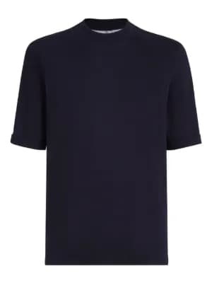 mock-neck cotton jersey T-shirt by Brunello Cucinelli mock-neck cotton jersey T-shirt