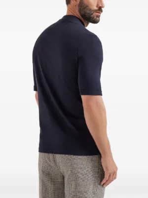 mock-neck cotton jersey T-shirt by Brunello Cucinelli mock-neck cotton jersey T-shirt
