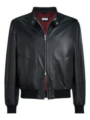 zip-fastening leather jacket 2