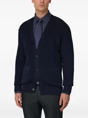 ribbed patch pocket cardigan by Boggi Milano