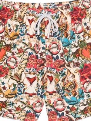 Gustavia tattoo-print swim shorts 4