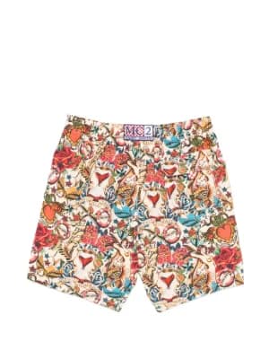 Gustavia tattoo-print swim shorts 3