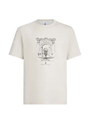 cotton jersey crew neck T-shirt with print 2