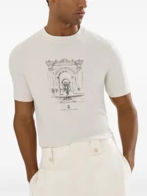 cotton jersey crew neck T-shirt with print 7