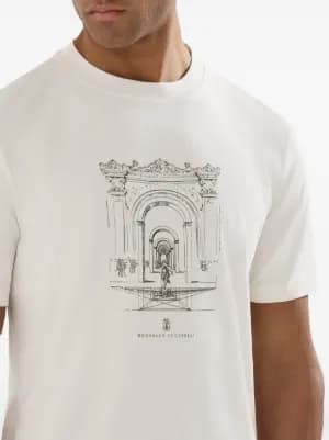 cotton jersey crew neck T-shirt with print 6