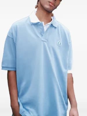 Moonface logo-patch polo shirt 4