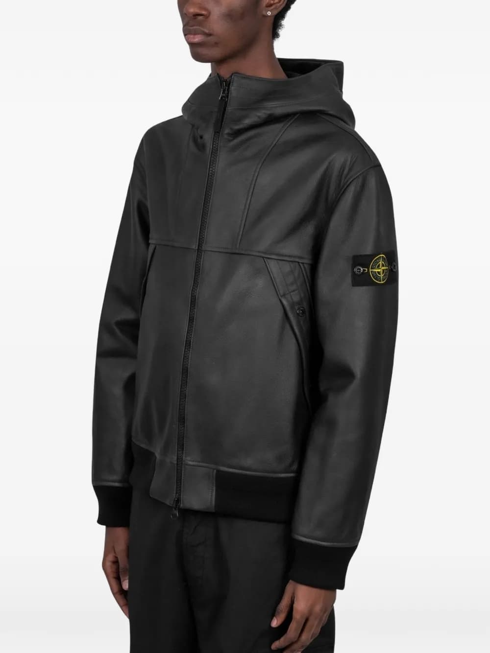 logo-detail bomber jacket by Stone Island logo-detail bomber jacket