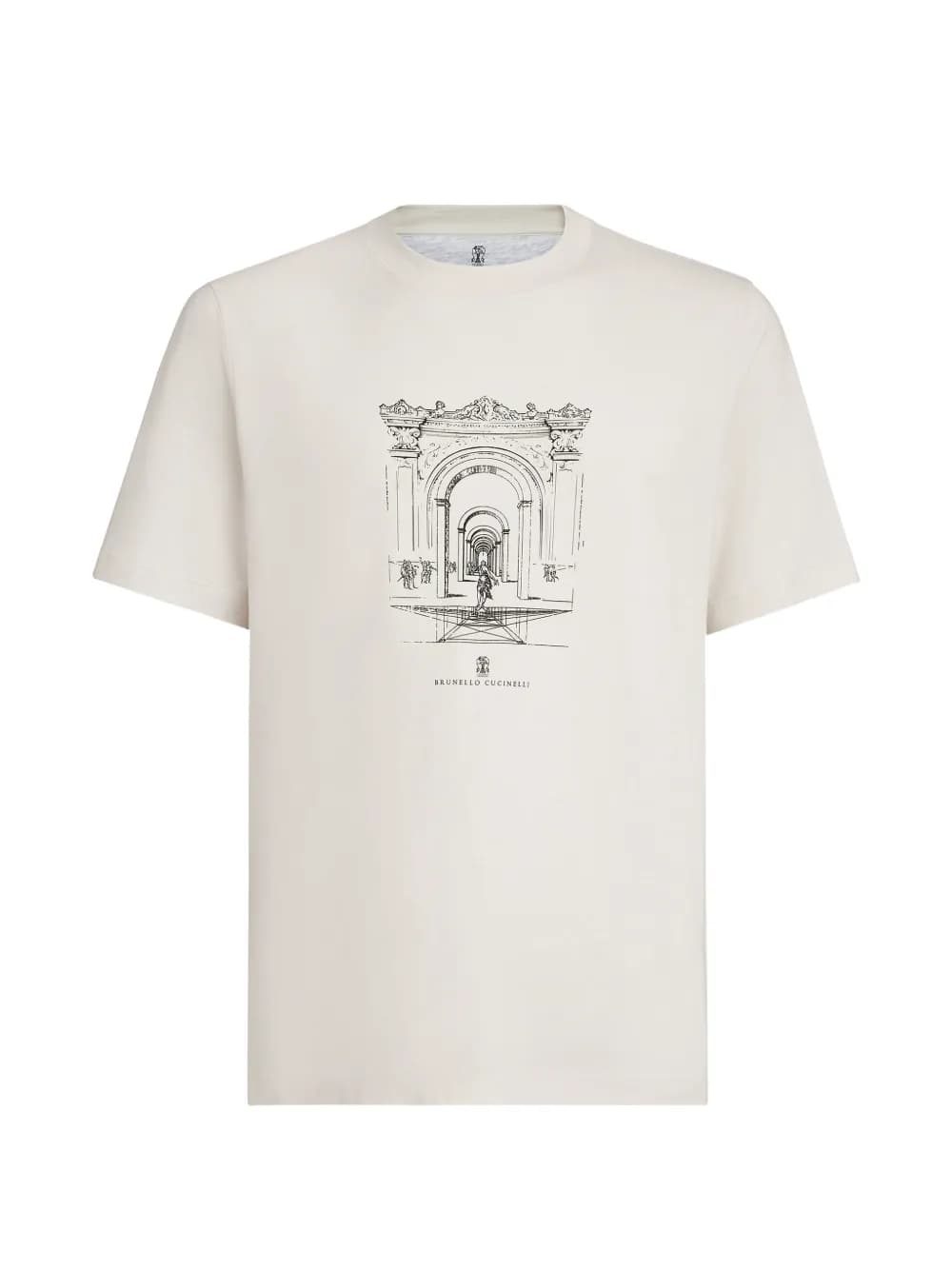 cotton jersey crew neck T-shirt with print by Brunello Cucinelli cotton jersey crew neck T-shirt with print
