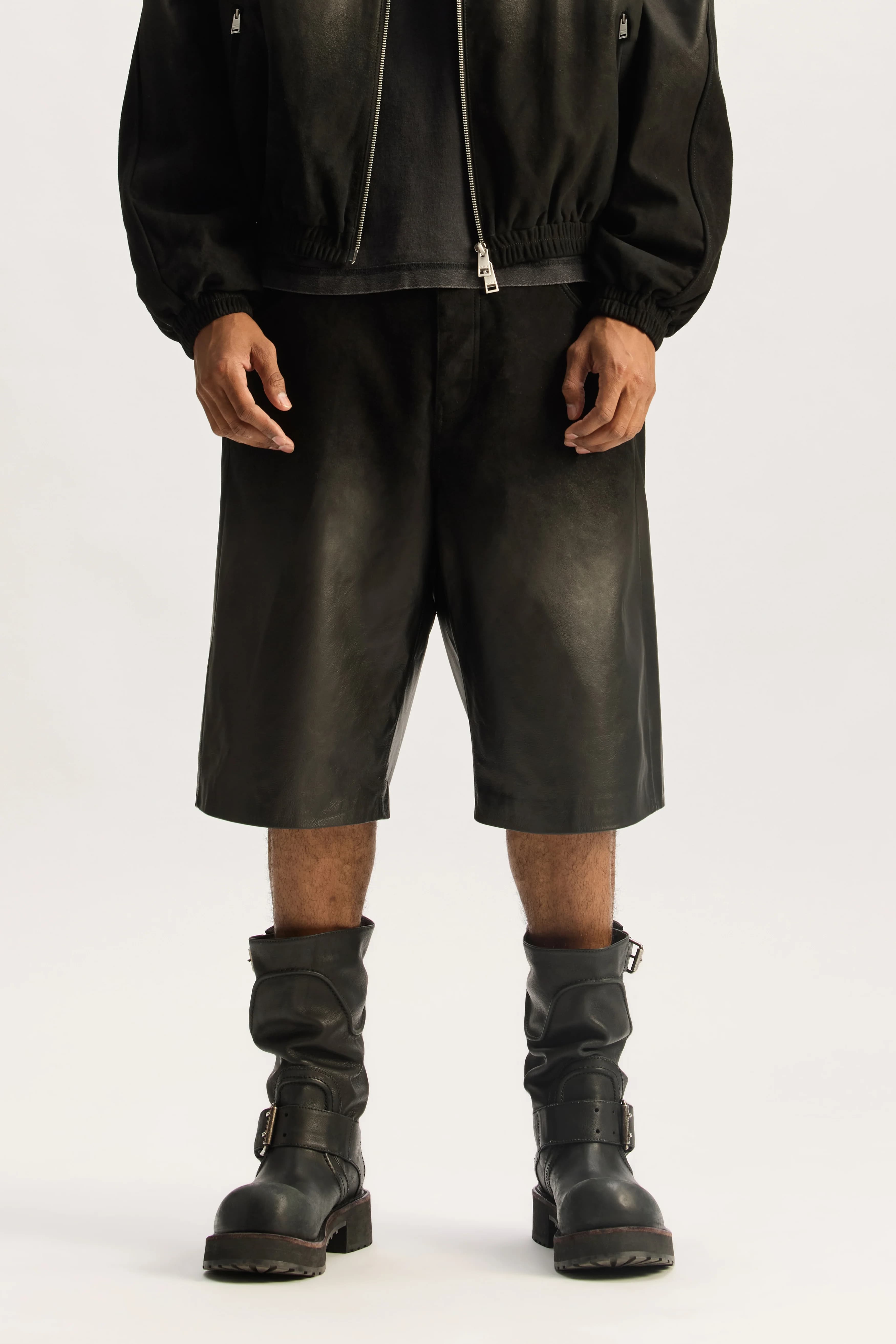 Leather Track Short by Purple Brand