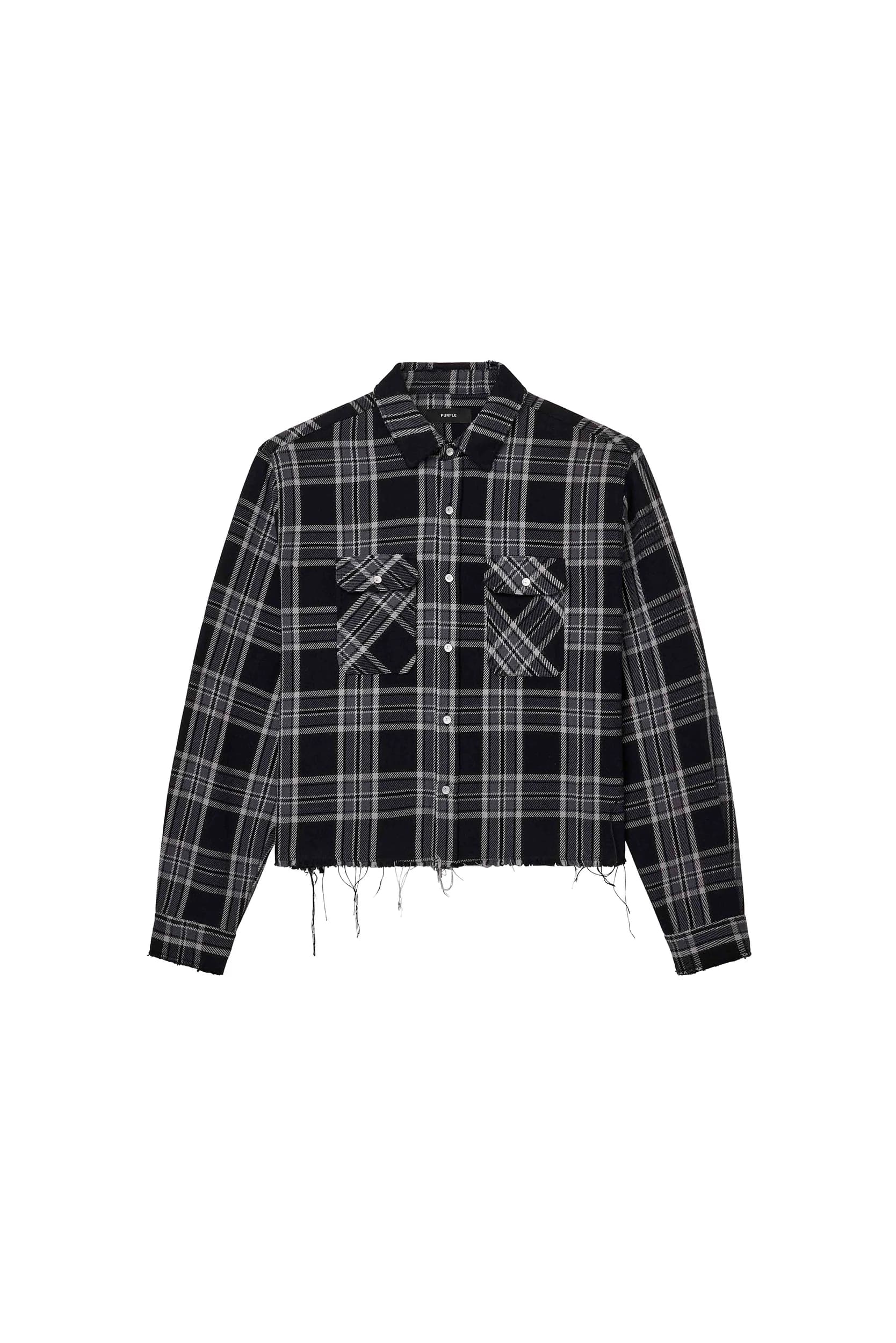 Cropped Flannel Shirt by Purple Brand