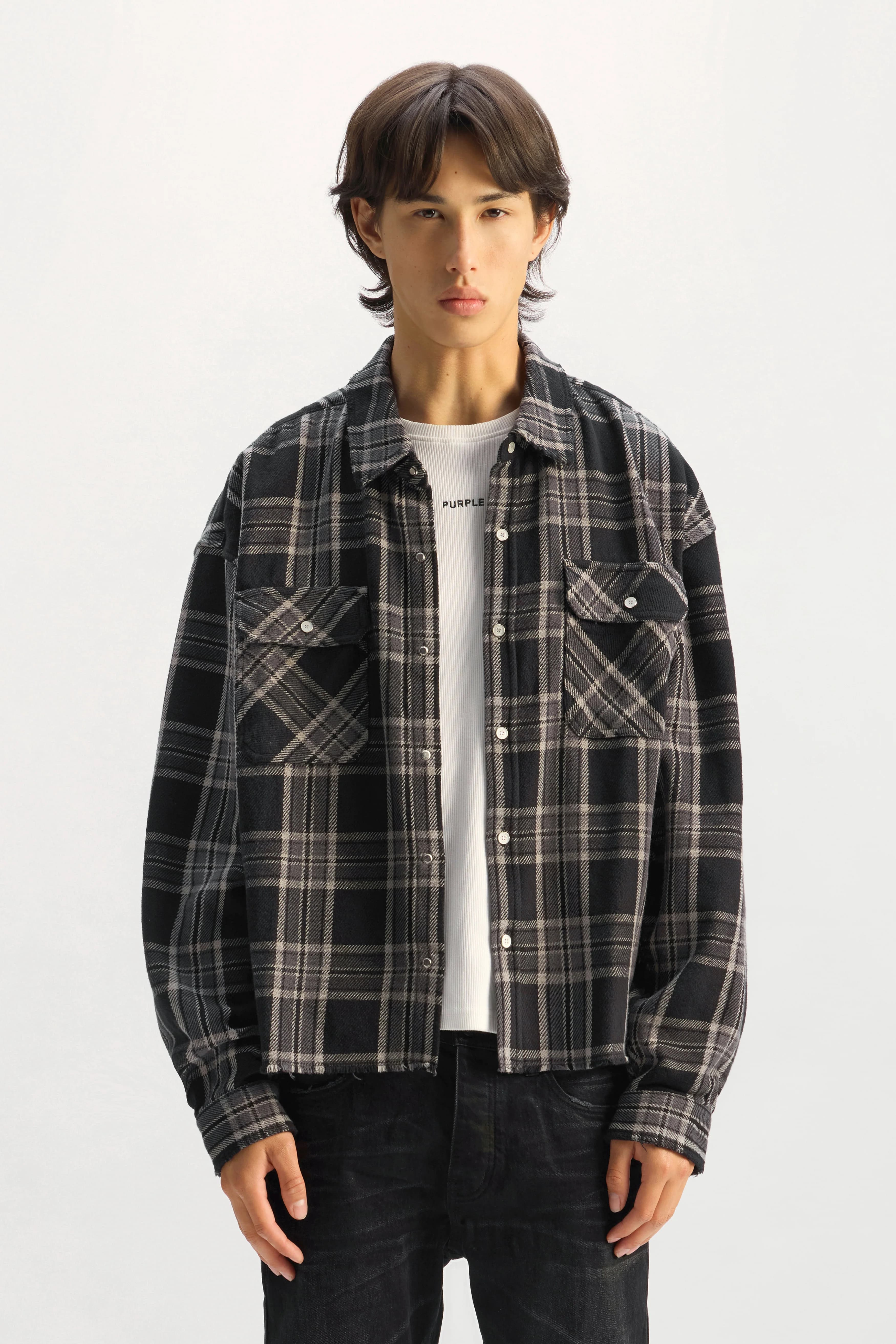 Cropped Flannel Shirt 2