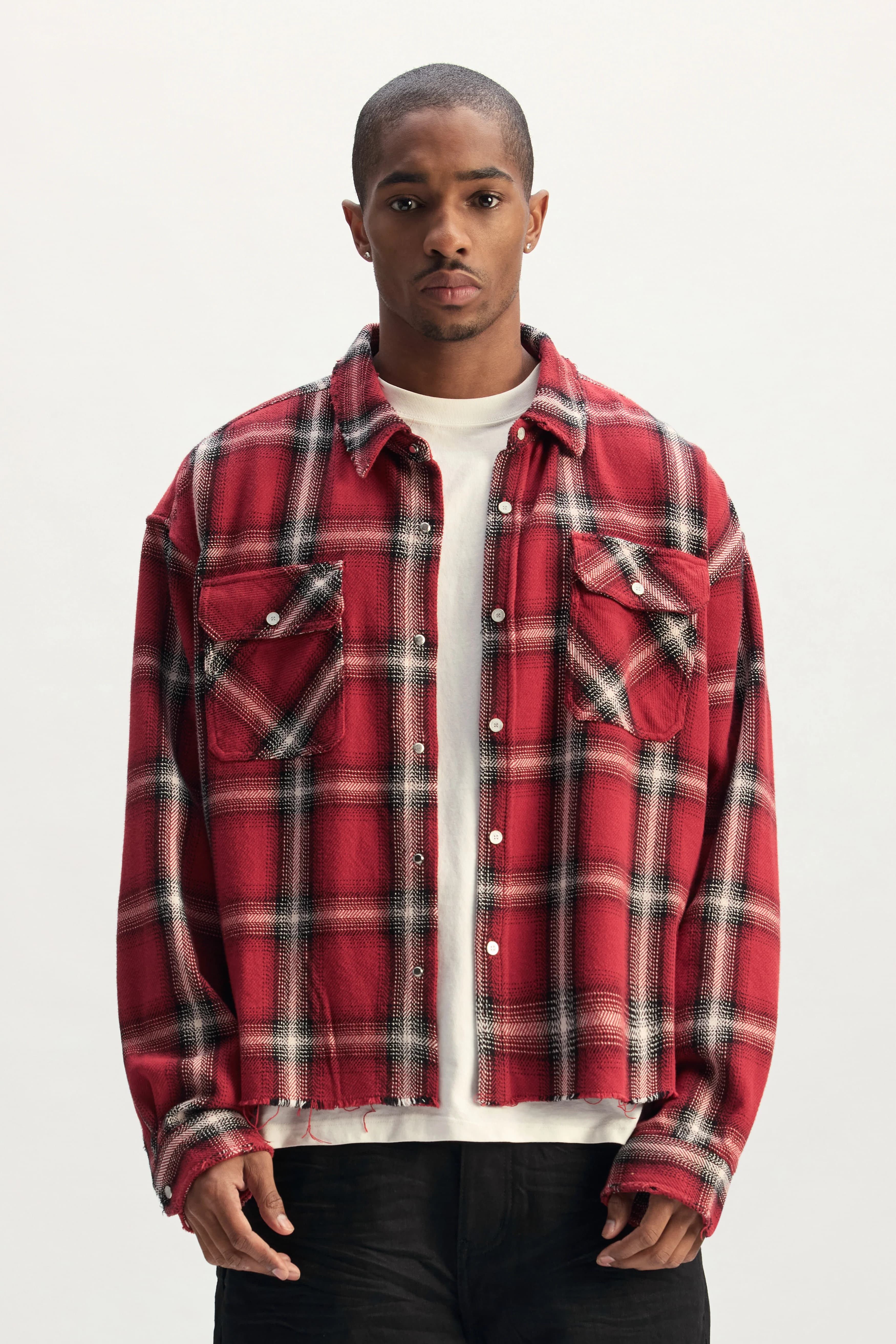 Cropped Flannel Shirt 2