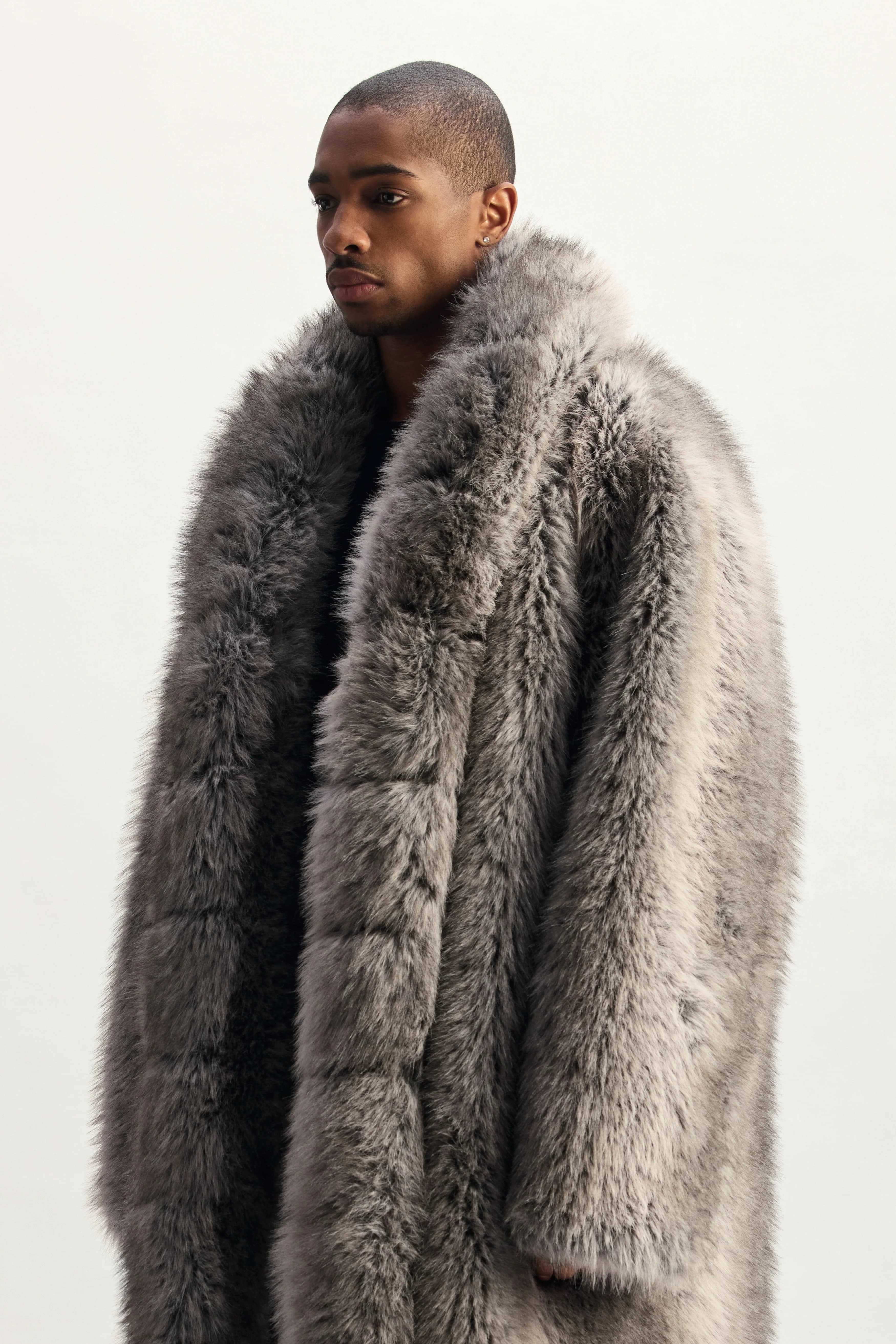Faux Fur Shawl Collar Coat 3