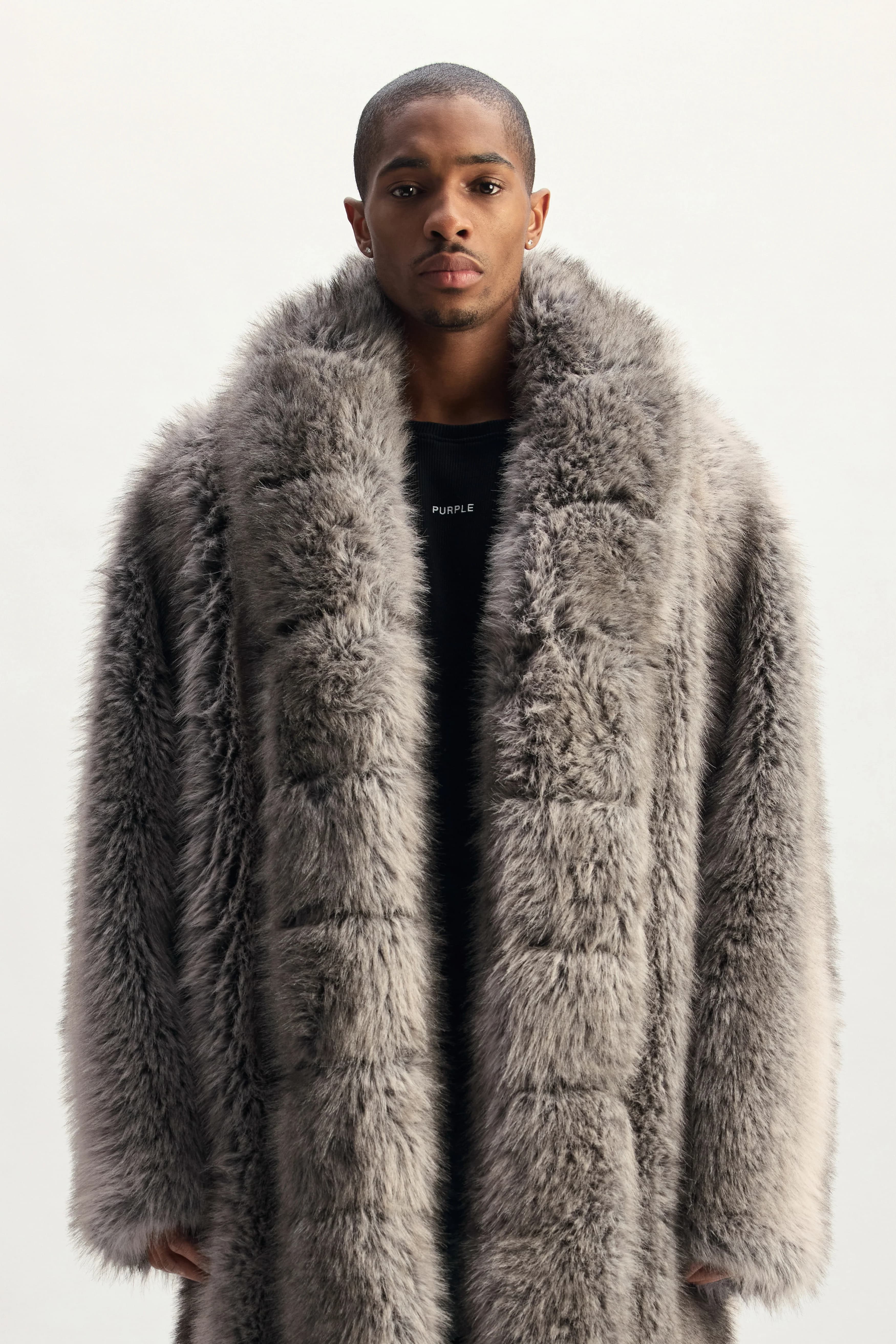 Faux Fur Shawl Collar Coat 2