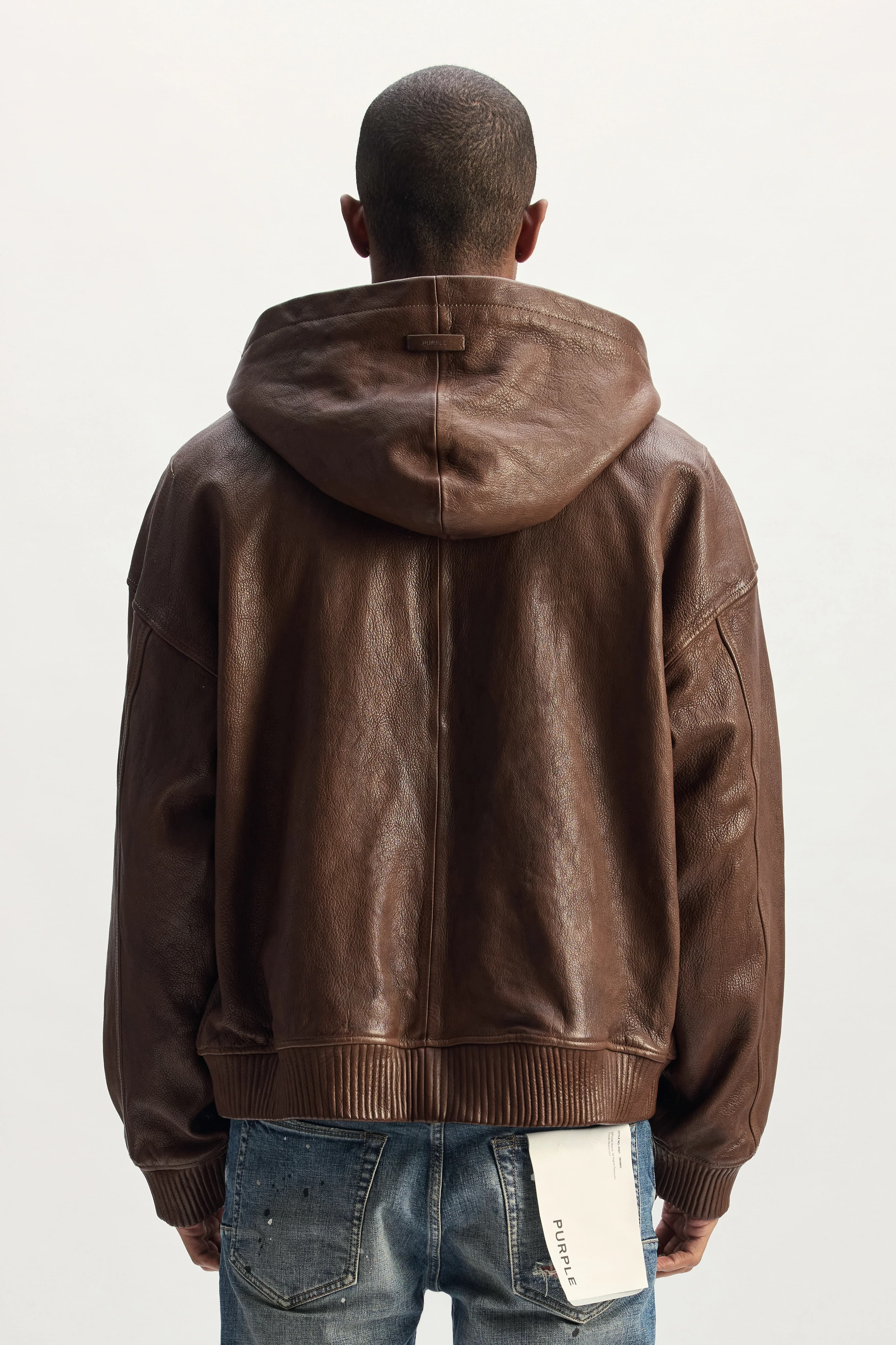 Washed Leather Hoodie 4