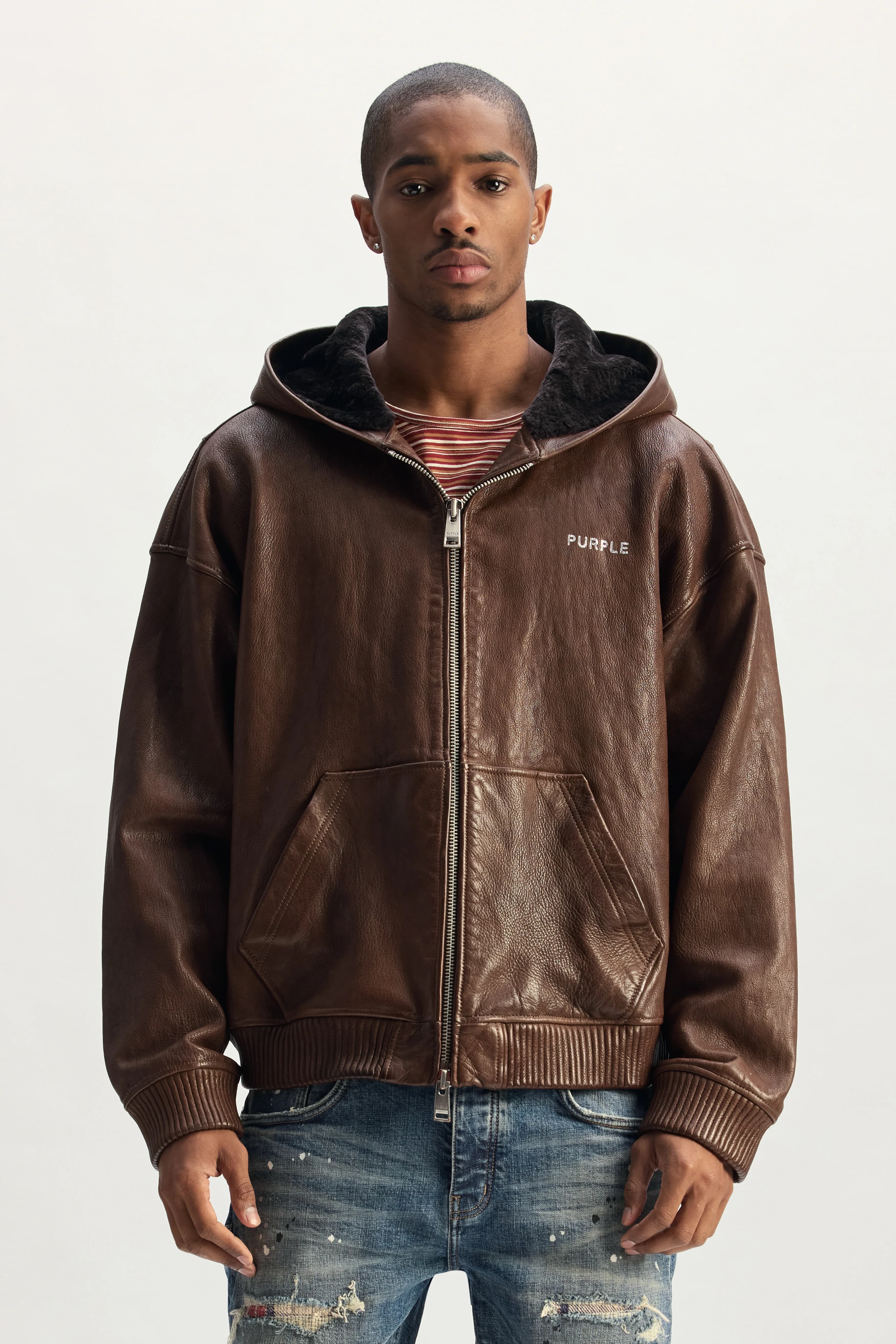 Washed Leather Hoodie 2