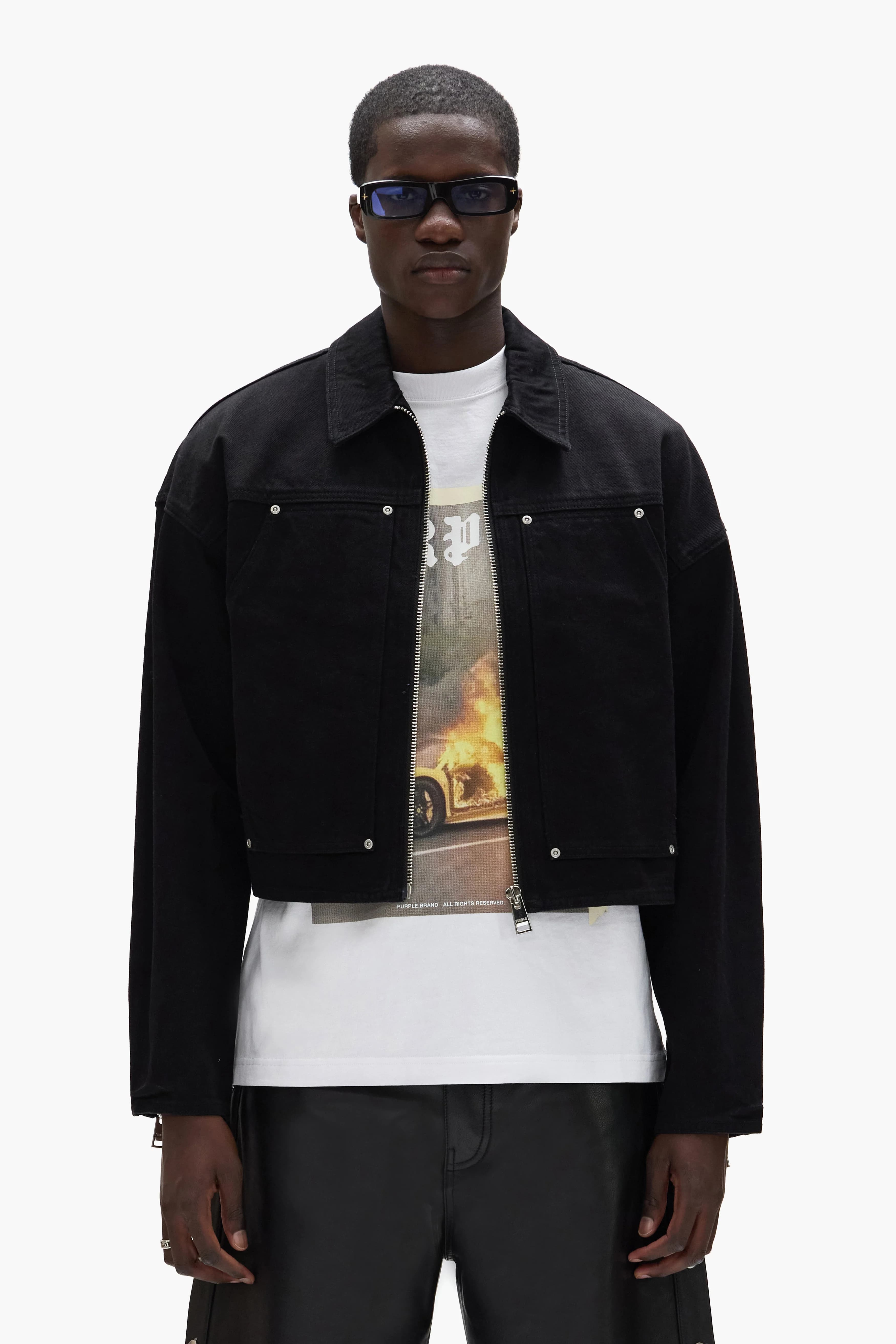 Cropped Carpenter Jacket by Purple Brand