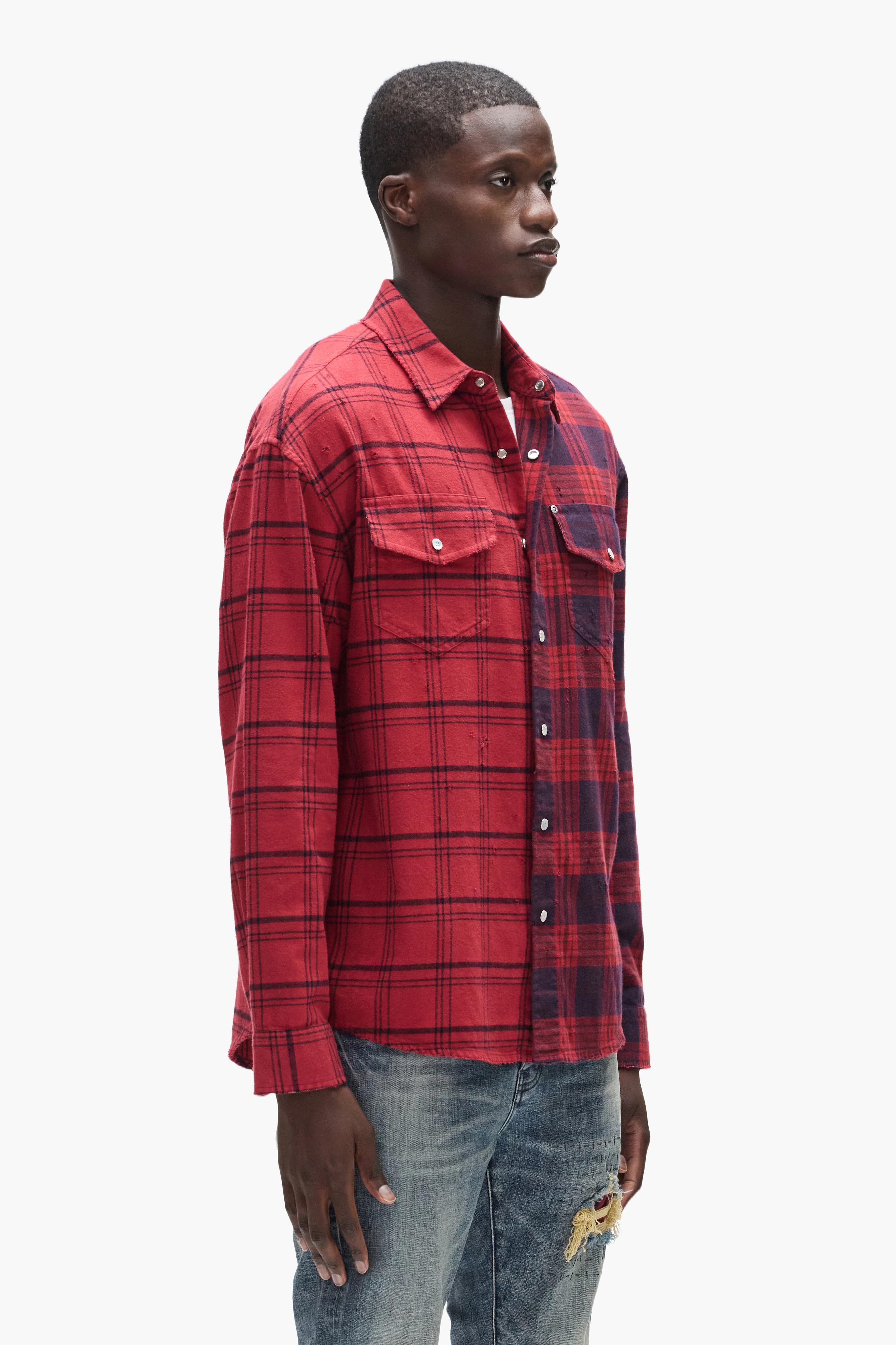 Half & Half Flannel Shirt 3