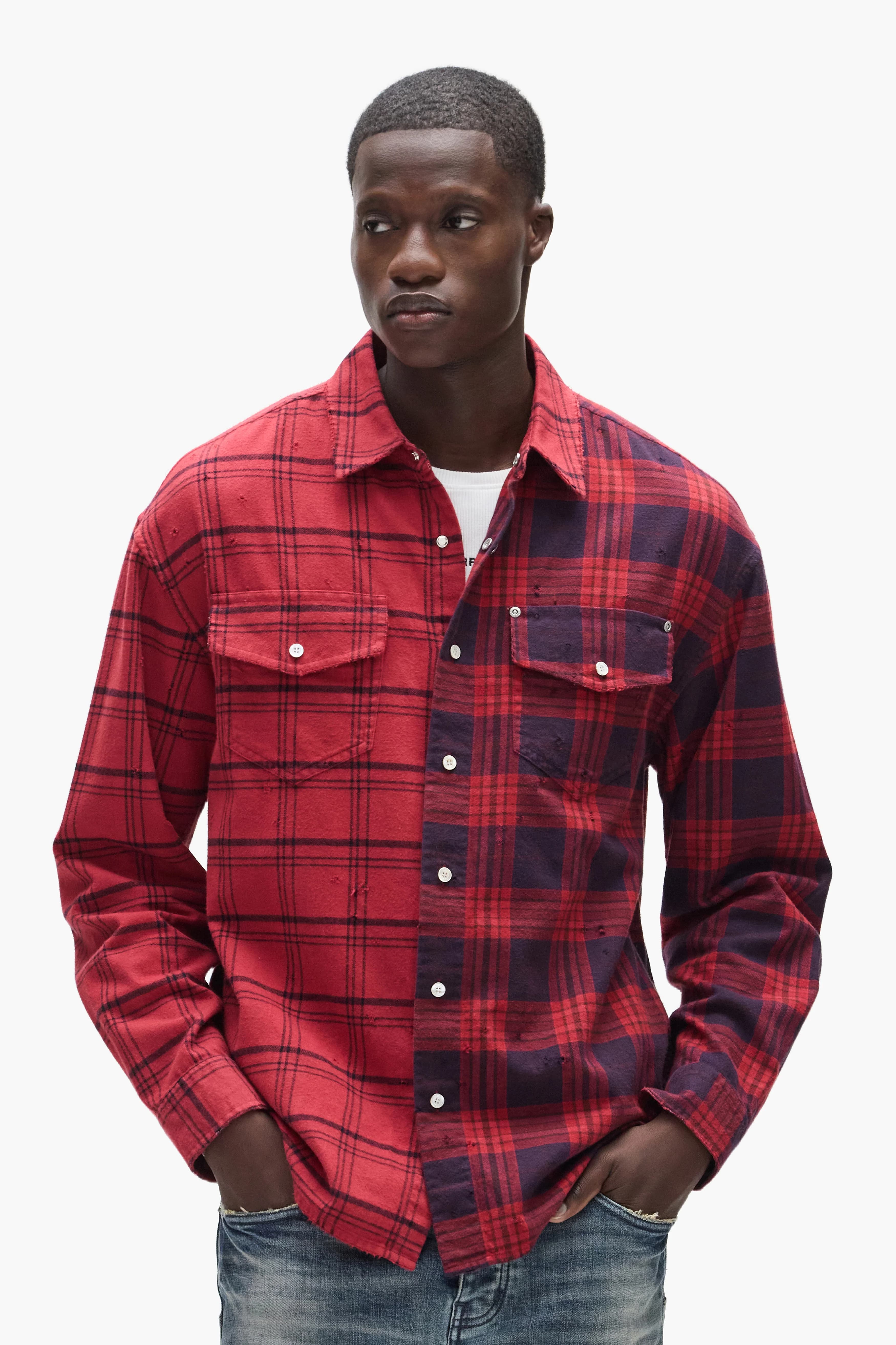 Half & Half Flannel Shirt 2