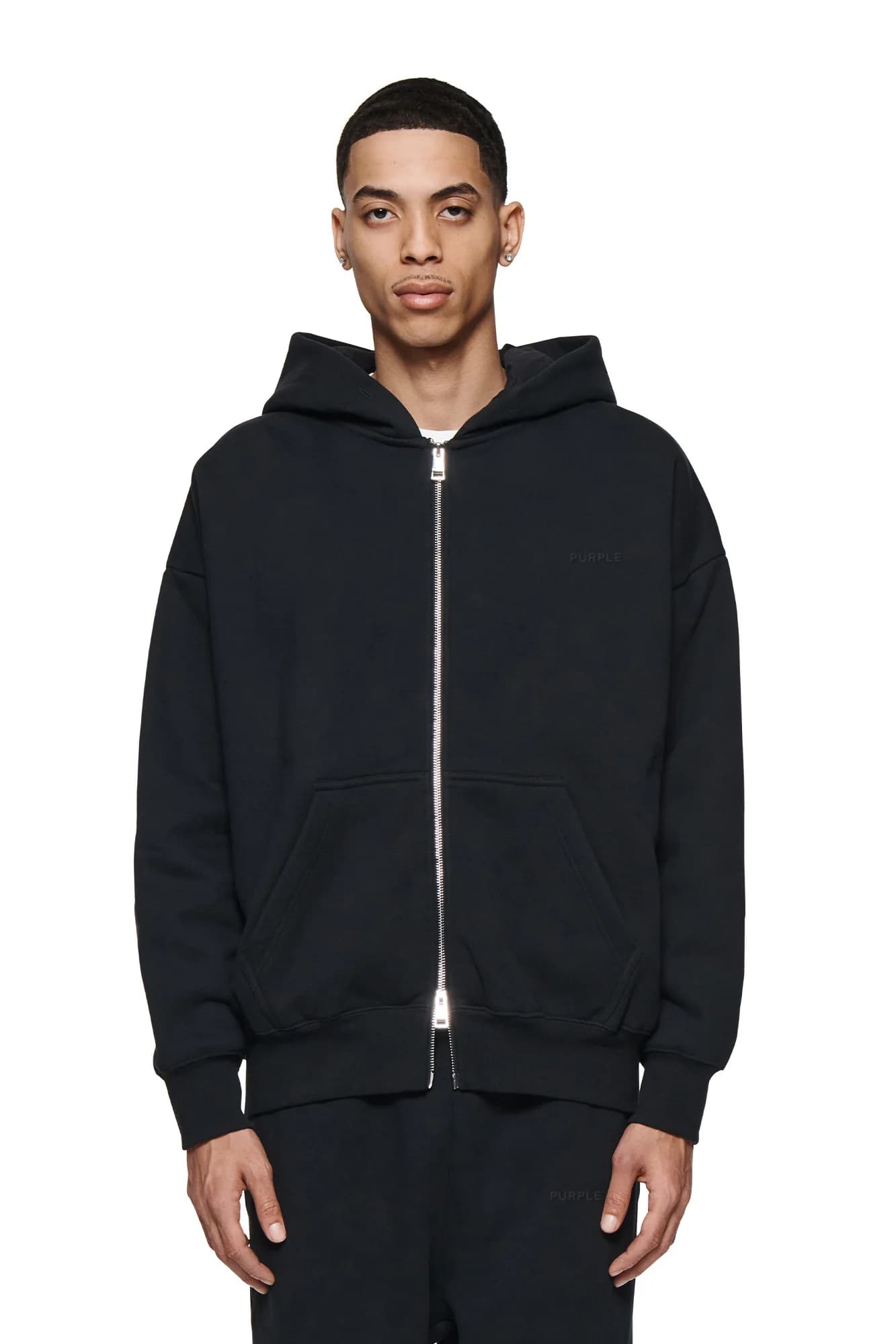 Basic Zip-Up Hoodie by Purple Brand
