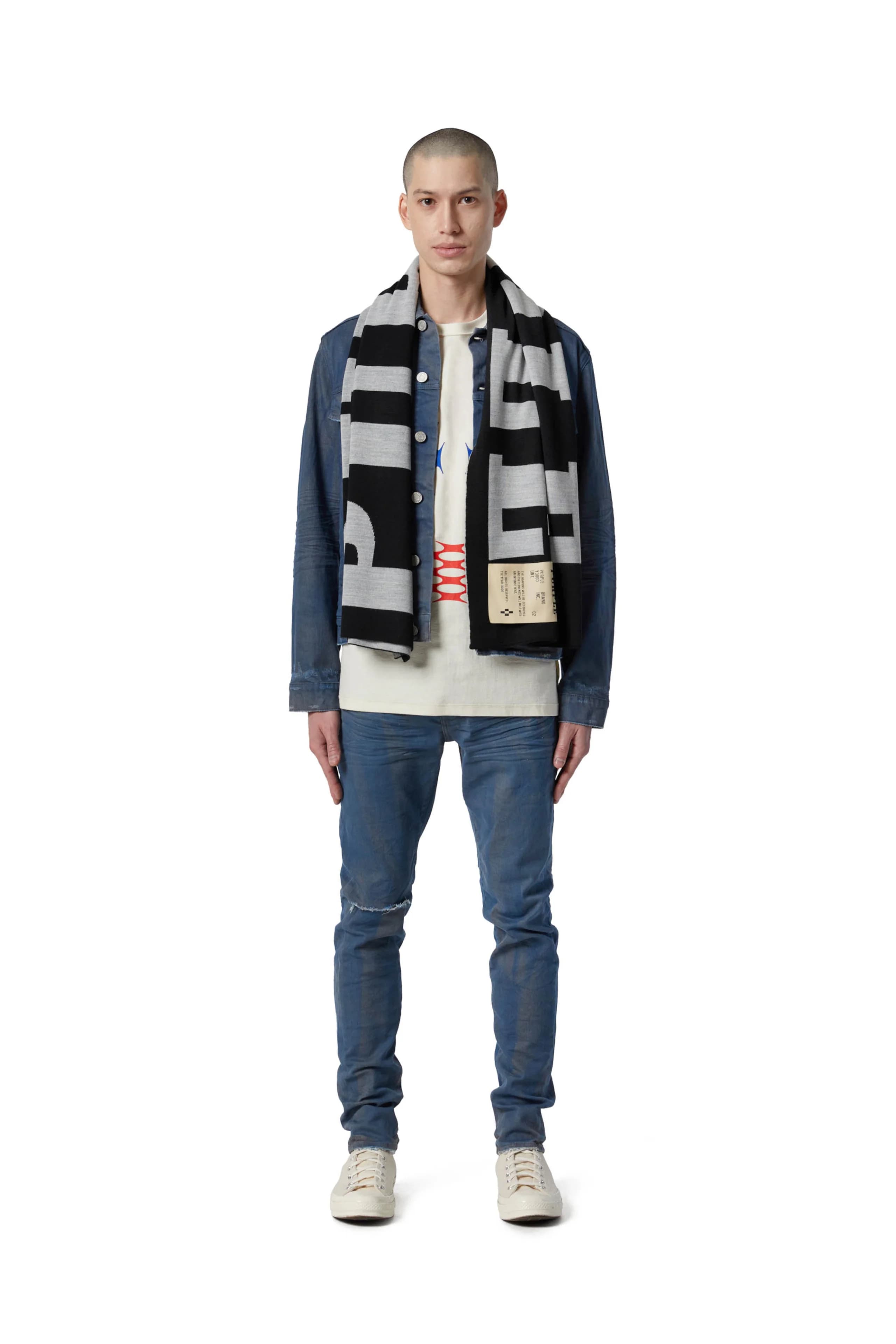 P905 SCARF - Exclusive Greyscale Oversized Logo 2