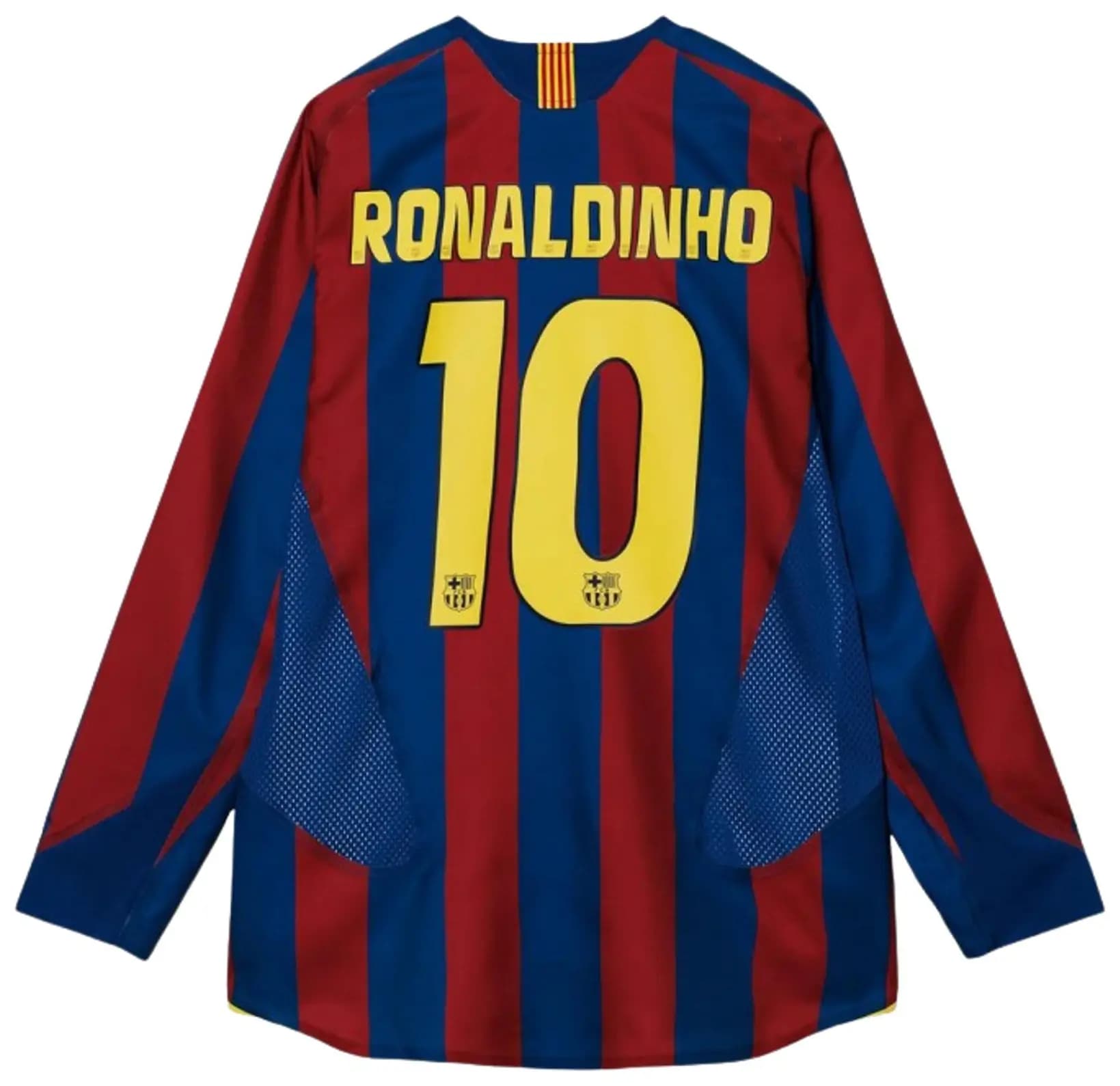 Nike FC Barcelona Ronaldinho 2005/06 Reissue Replica Long-Sleeve Jersey 'Red/Blue' by Nike