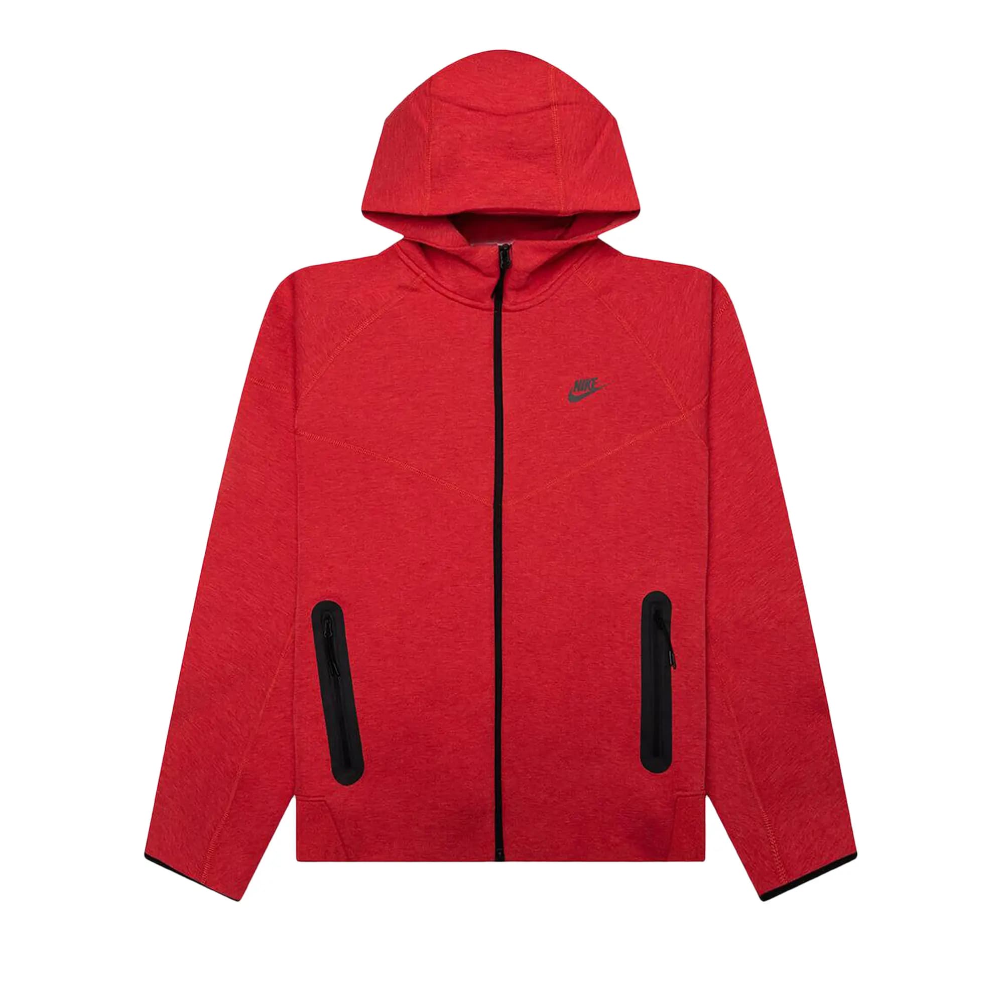 Nike Sportswear Tech Fleece Windrunner Hoodie 'Light University Red Heather/Black' by Nike