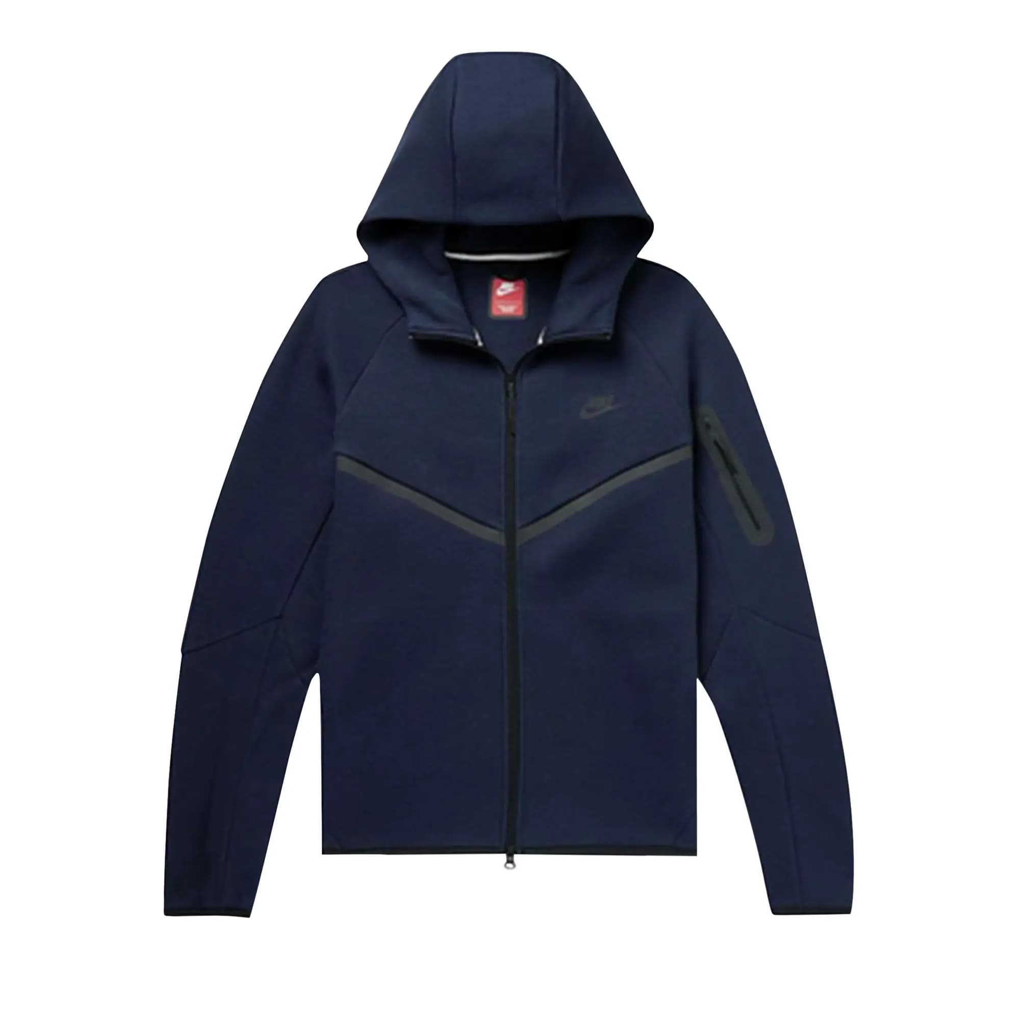 Nike Tech Full Zip Windrunner Hoodie 'Obsidian/Black' by Nike