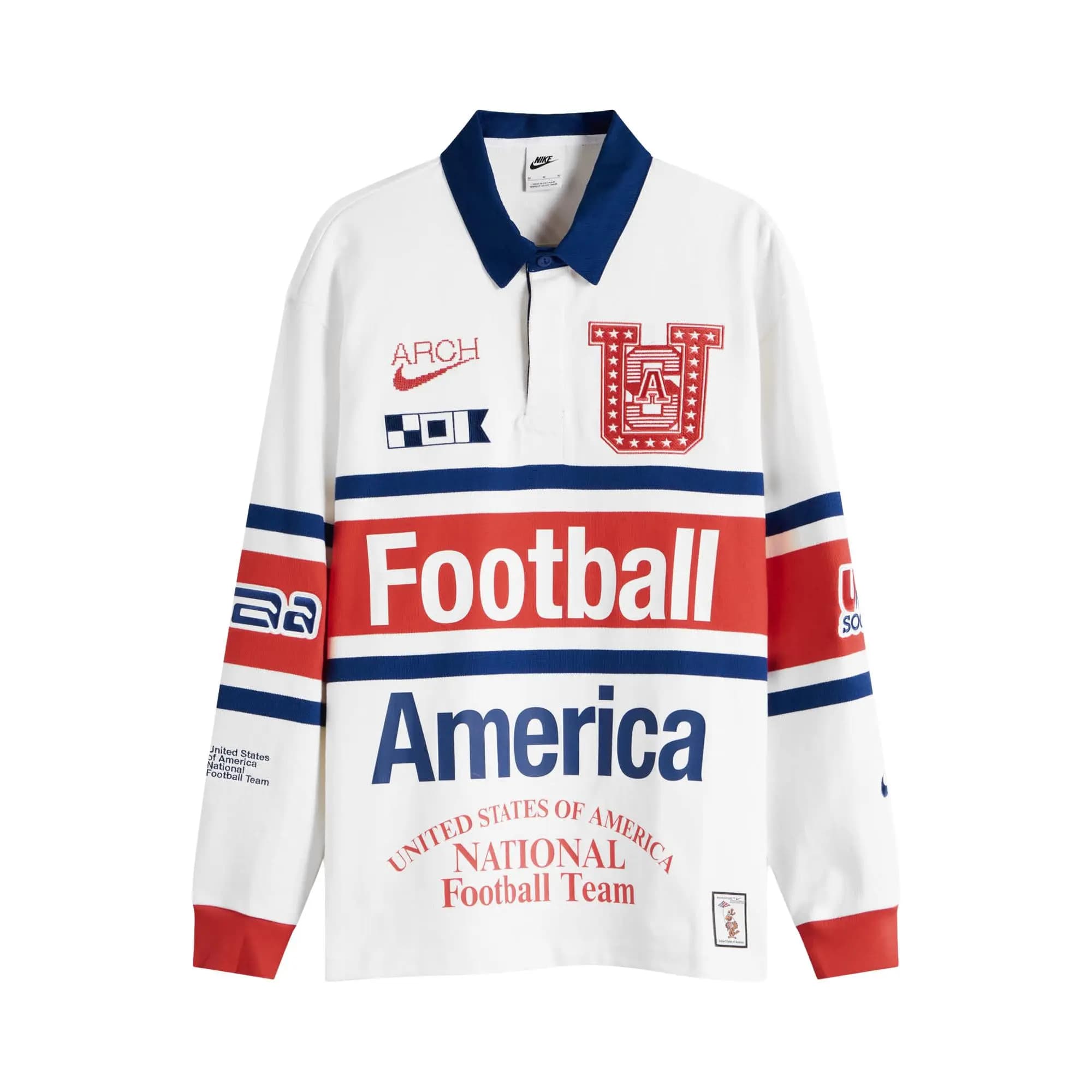 Nike USA x V.A.A. Long-Sleeve Rugby Top 'White/Challenge Red' by Nike