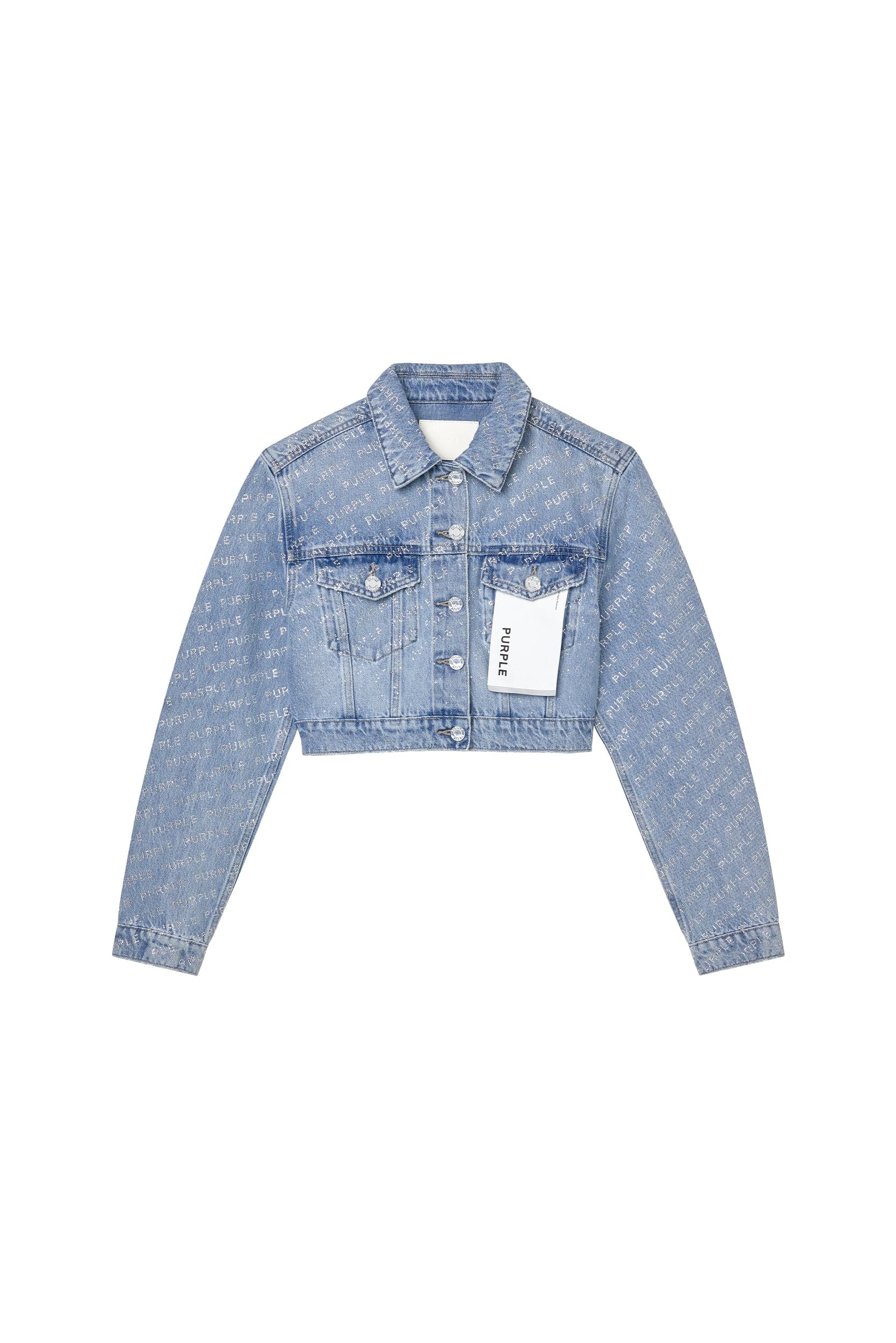 Logo Bling Crop Jacket by Purple Brand