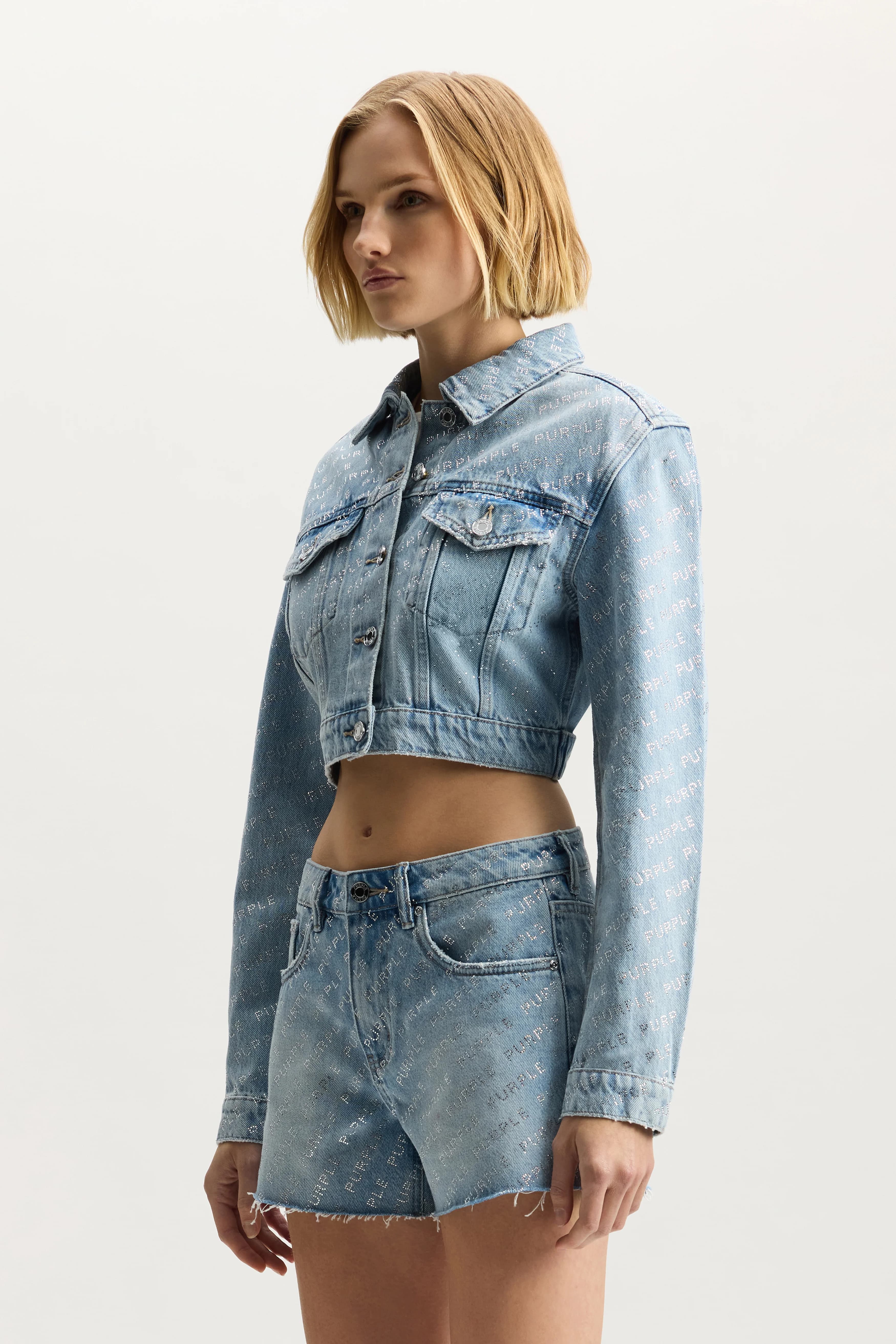 Logo Bling Crop Jacket 3