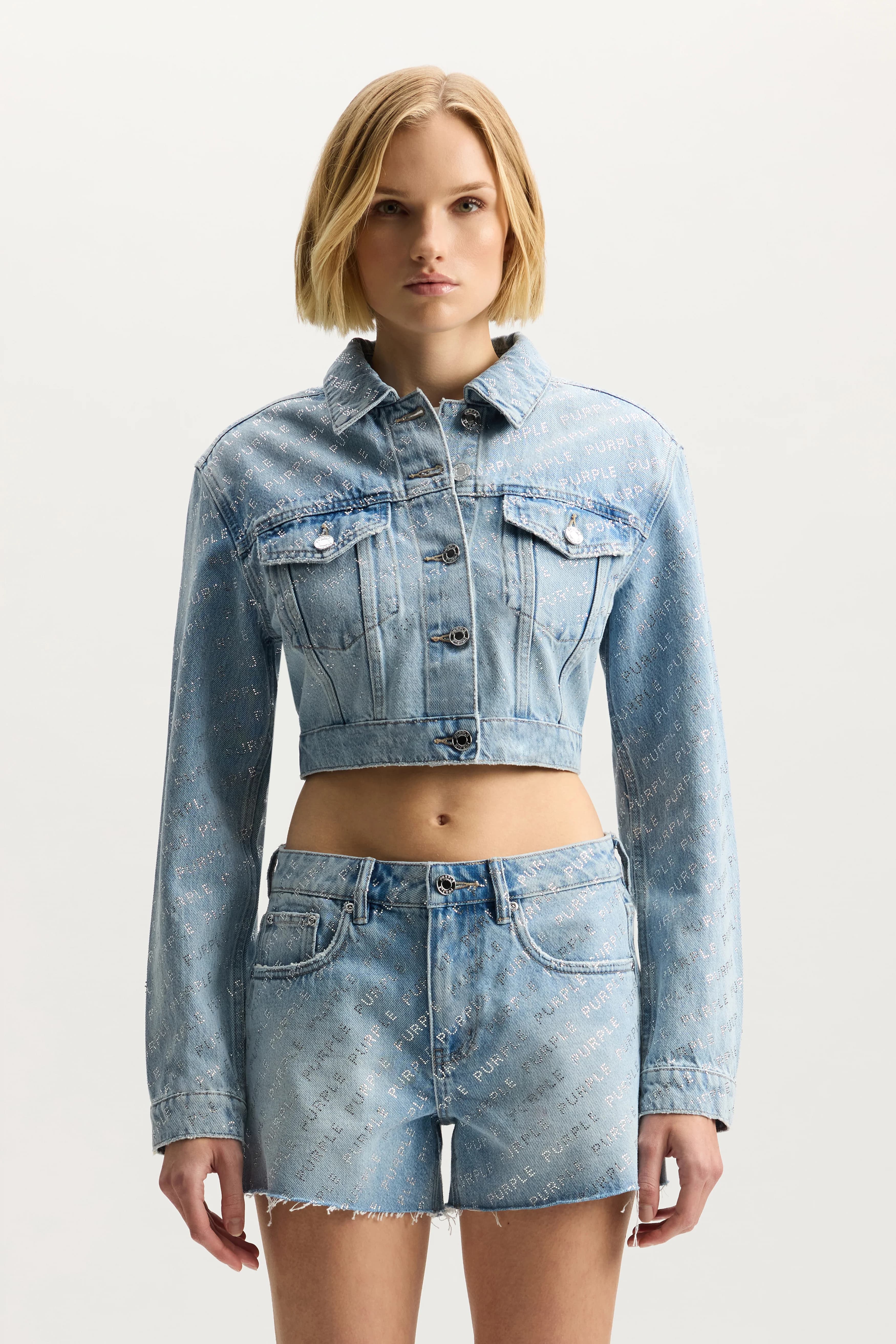 Logo Bling Crop Jacket 2