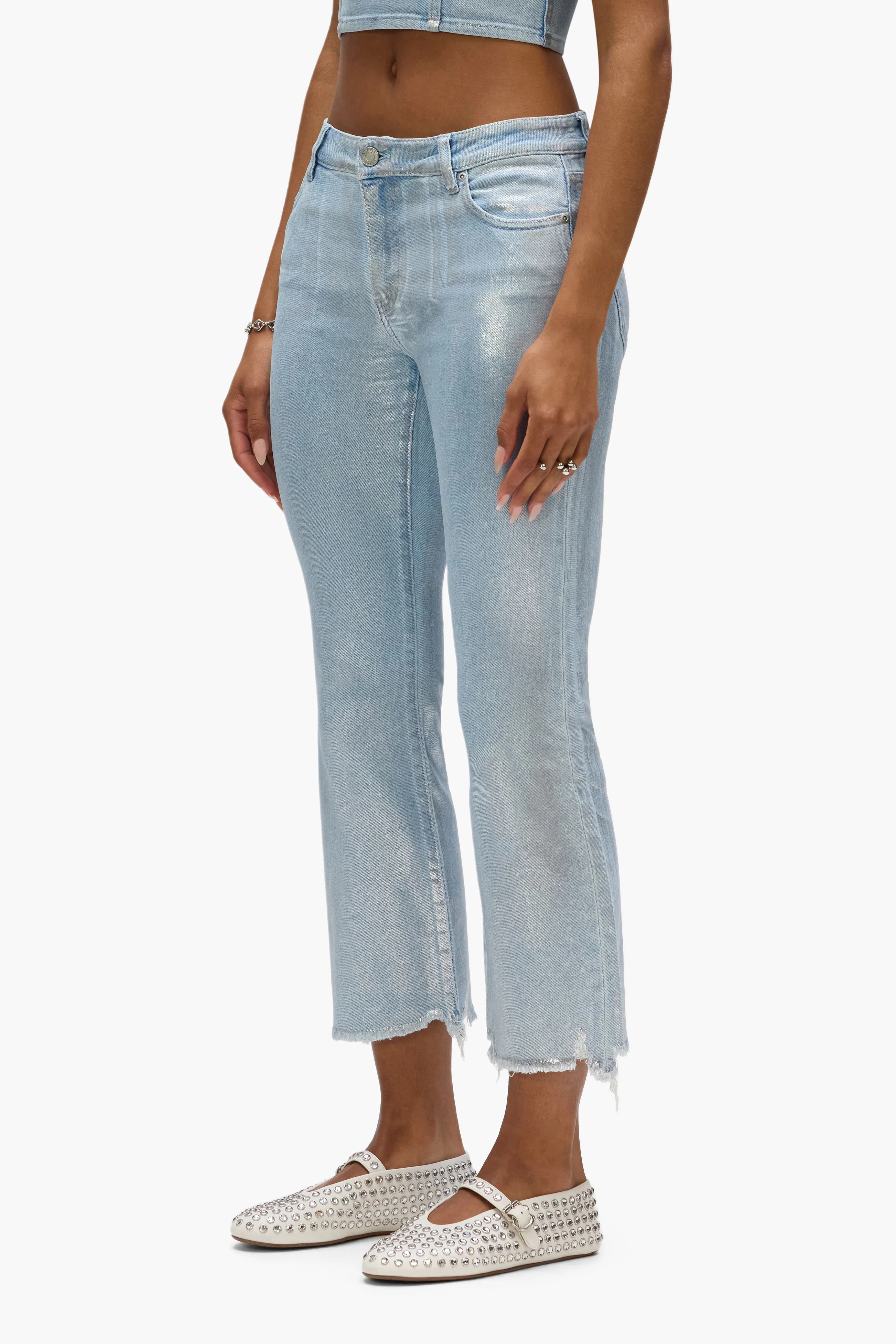 Ankle Bootcut Silver Foil 2