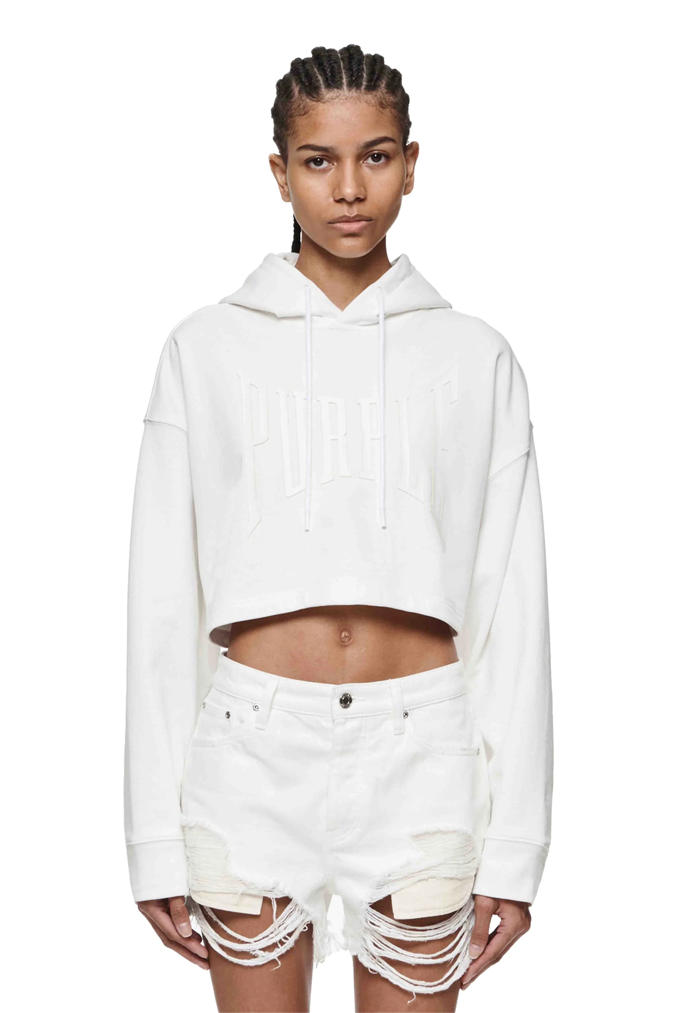 Uppercut Cropped Hoodie by Purple Brand
