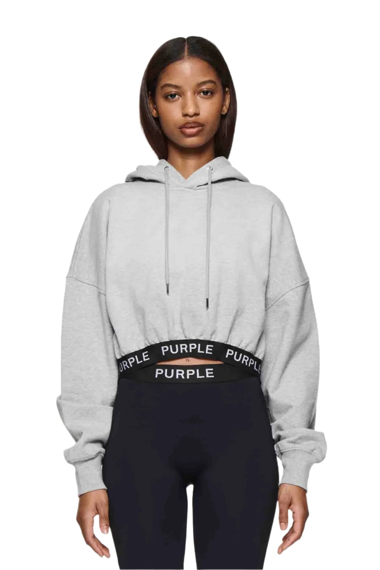 Heather Cropped Hoodie by Purple Brand