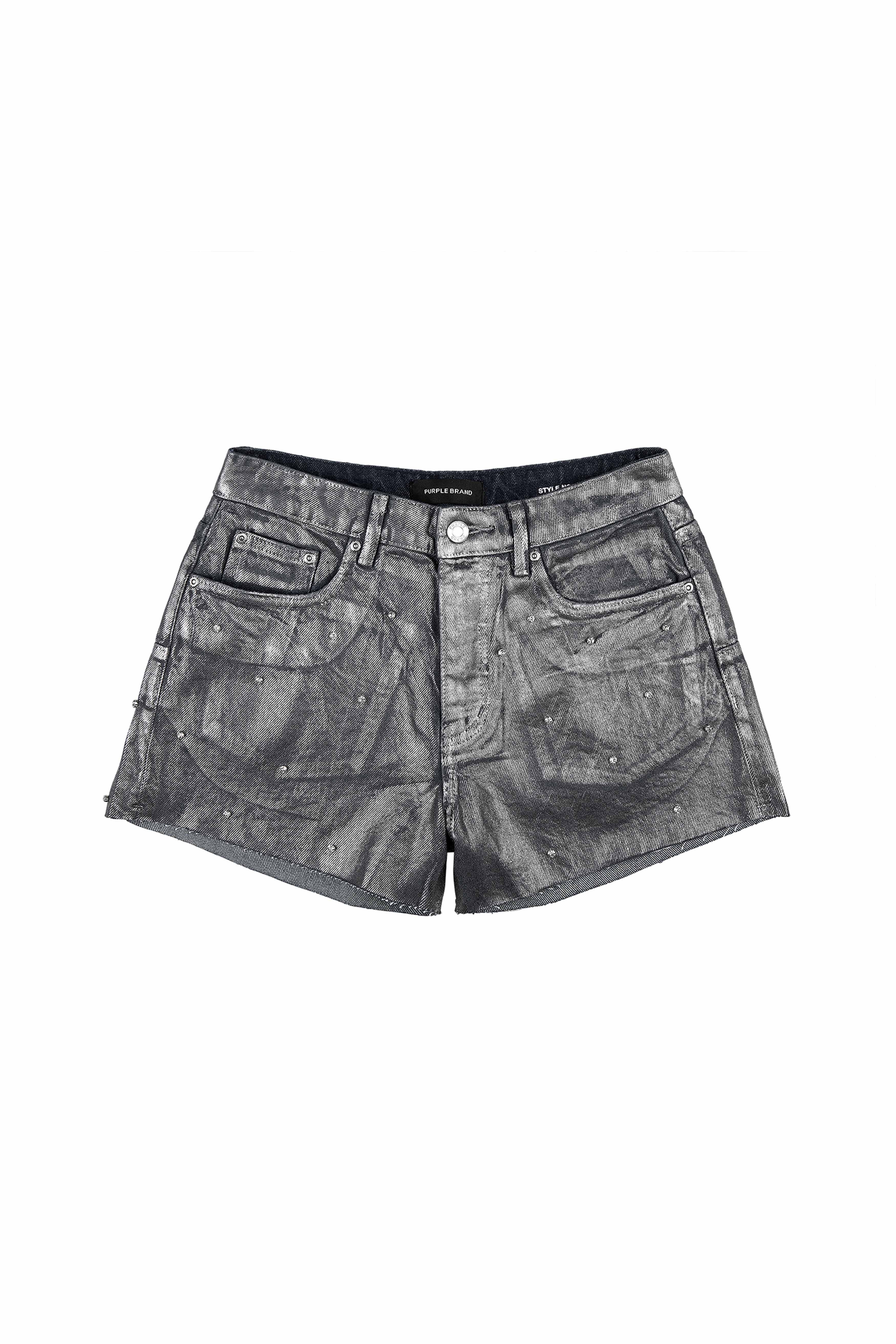 Foil Rhinestone Cut Off Shorts by Purple Brand