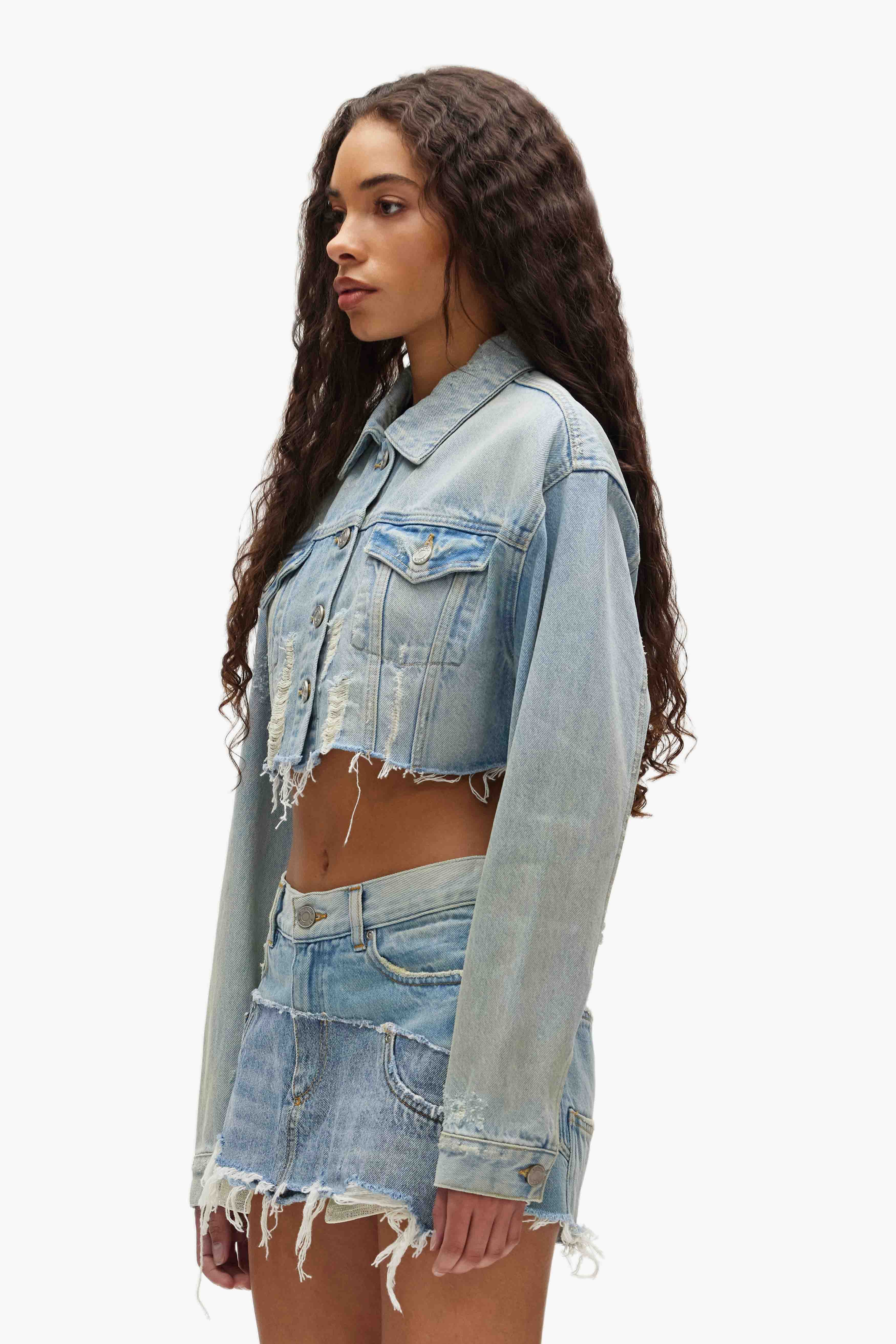 Cropped Denim Jacket 2