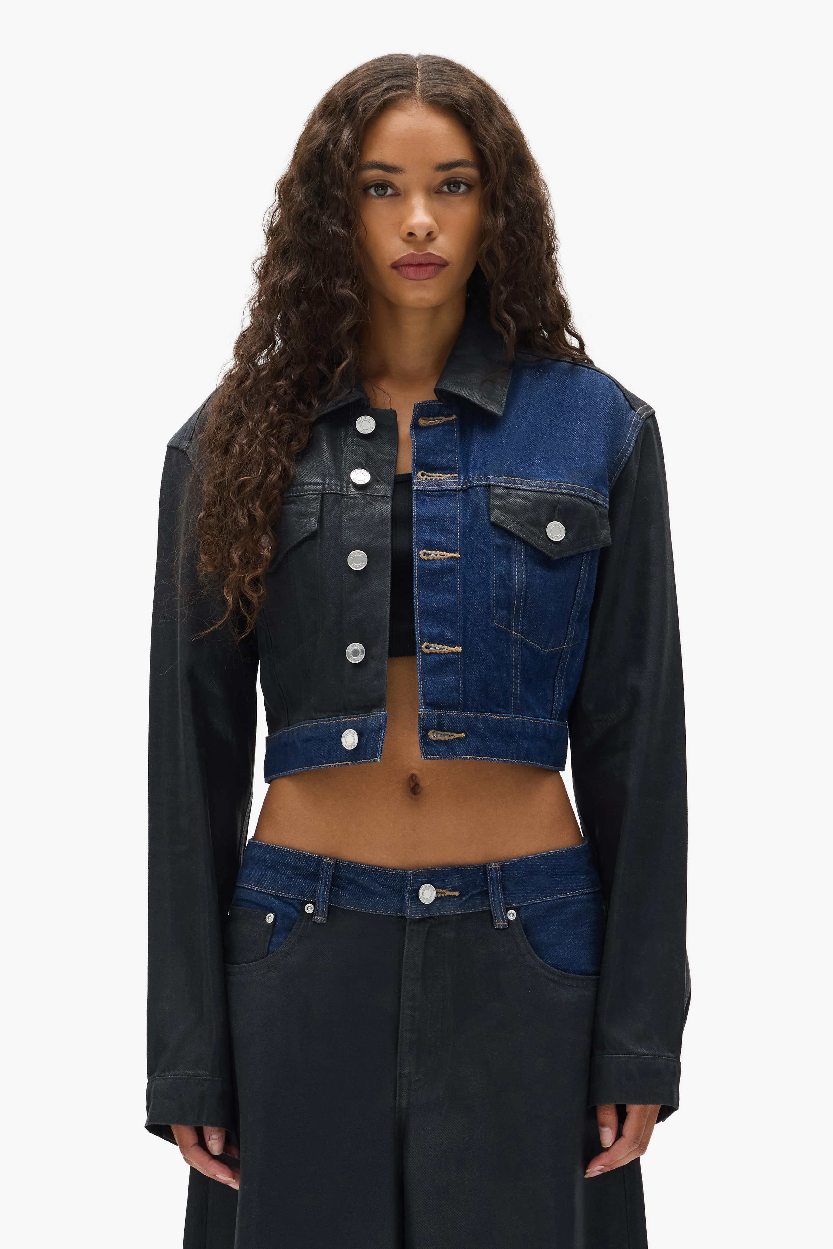 Dual Tone Cropped Jacket by Purple Brand