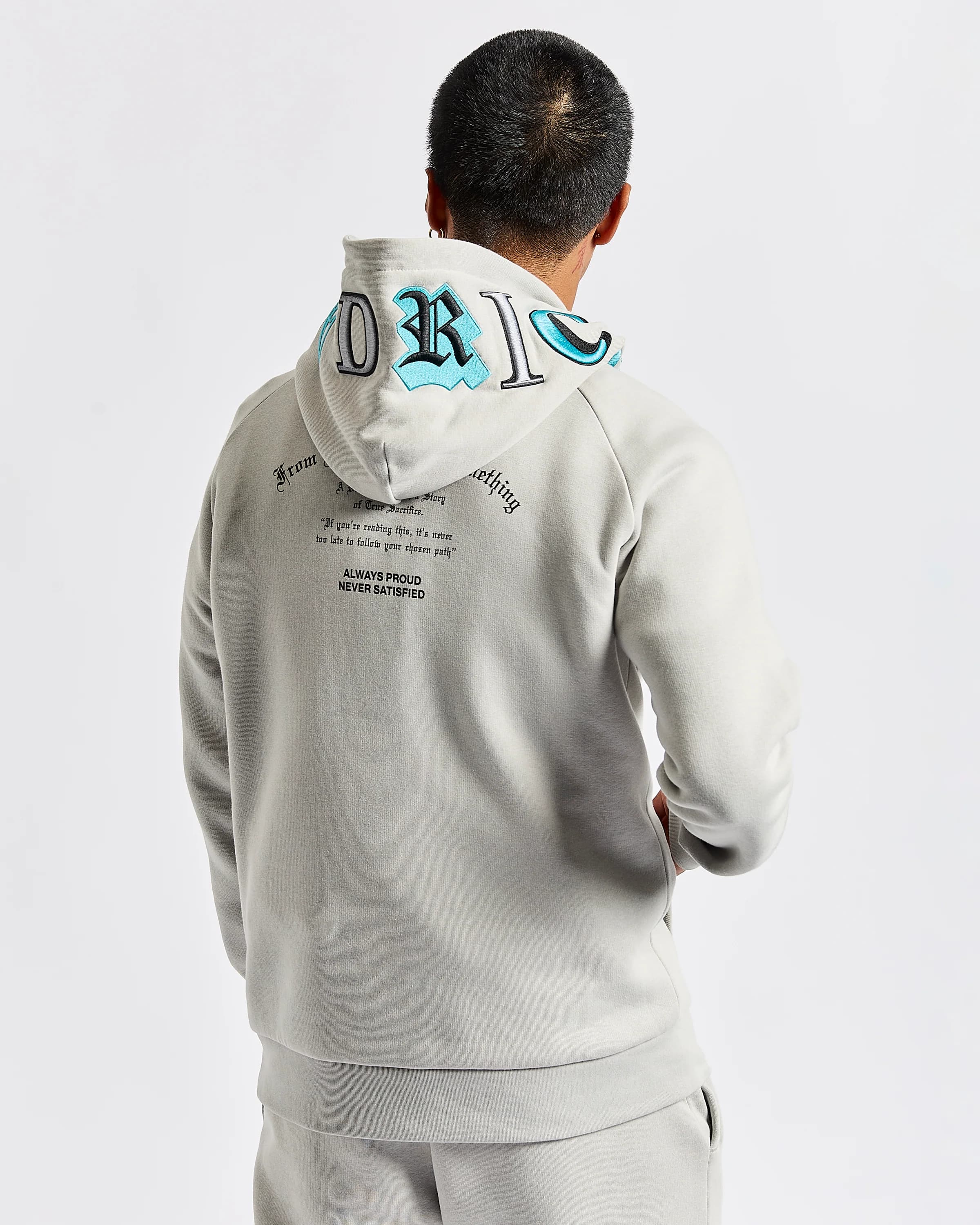 Heat Hoodie - Light Grey/Black/Blue 2