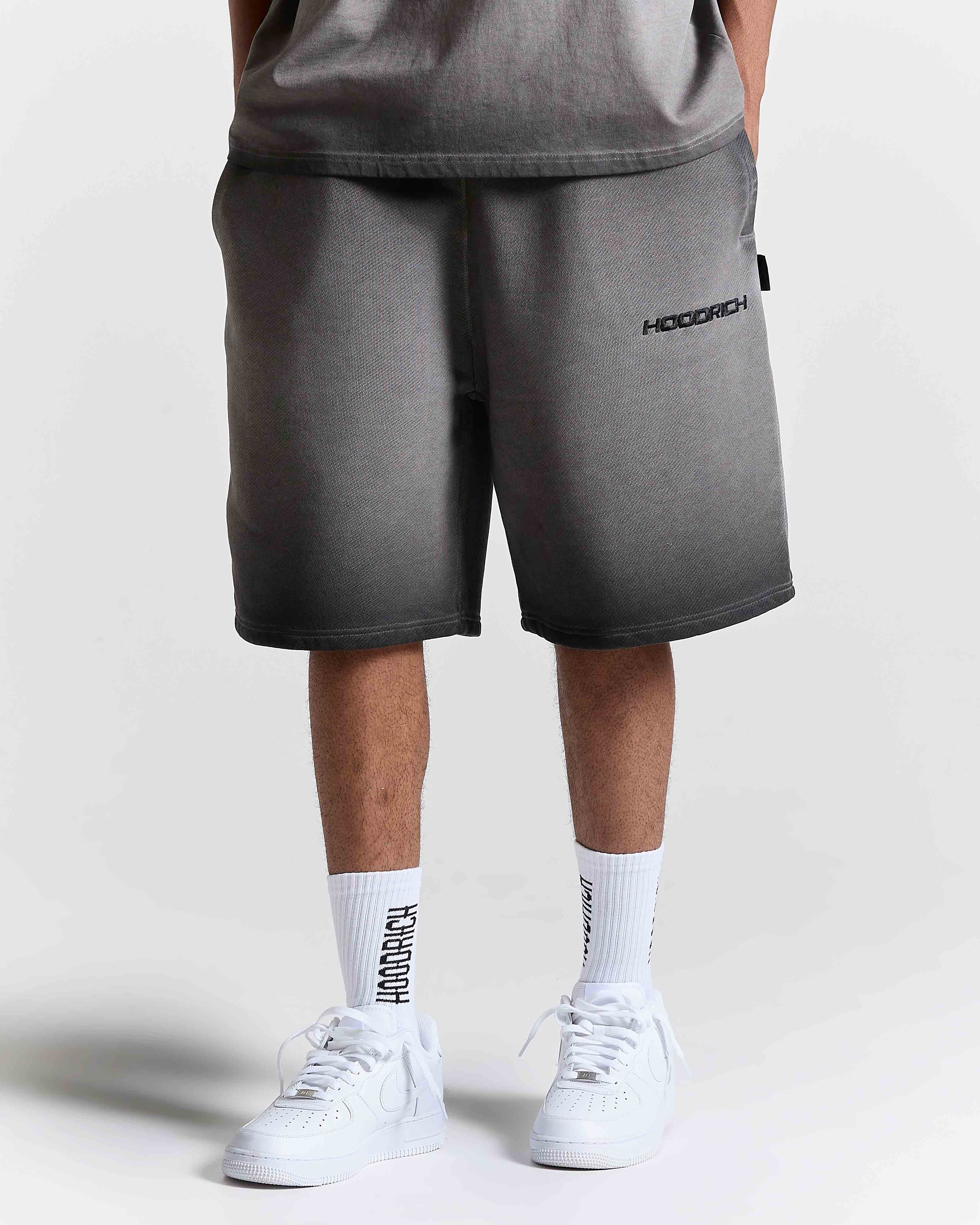 Ghost Jog Shorts - Black Oil Wash by Hoodrich