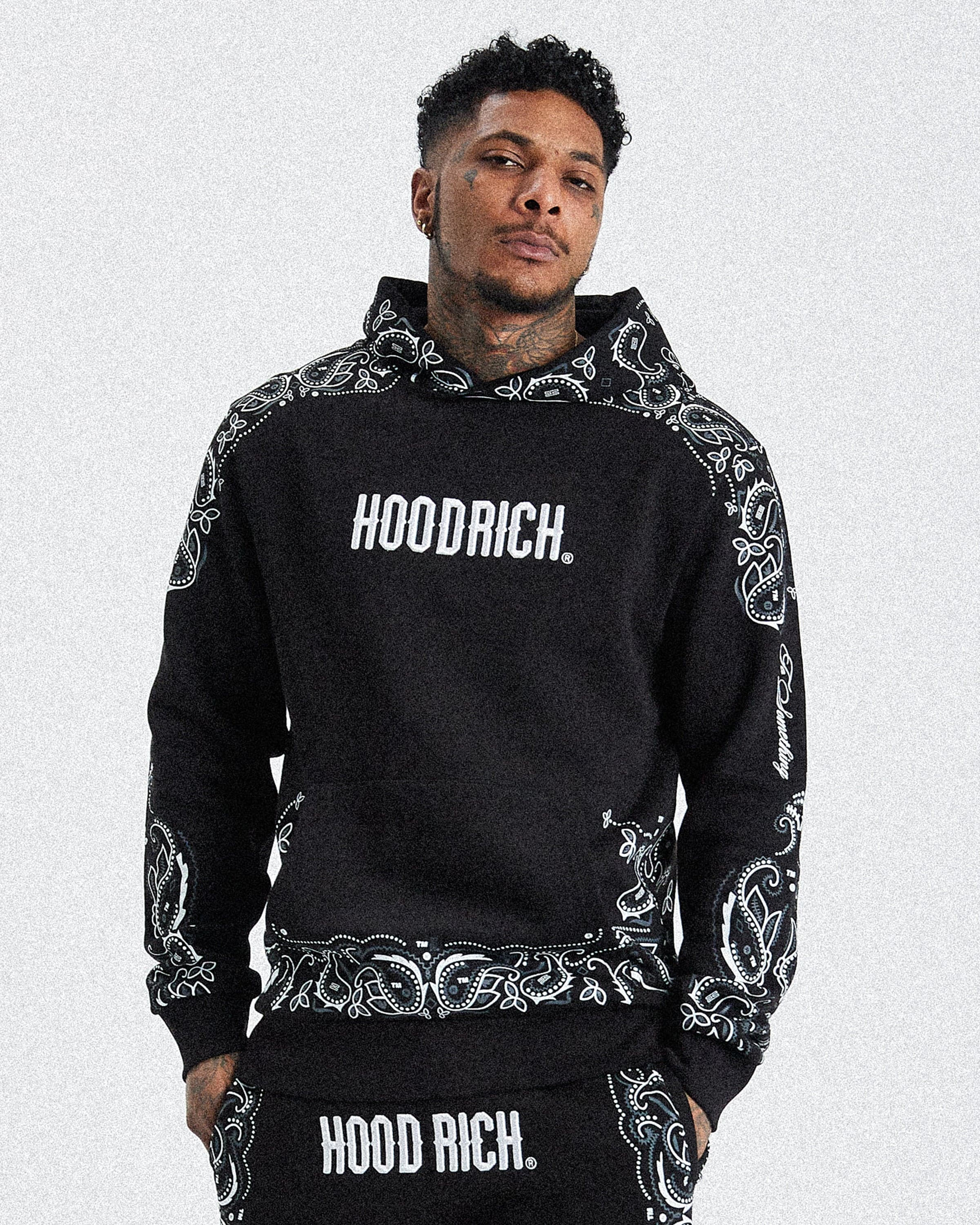 Motif Hoodie - Black/White/Grey by Hoodrich