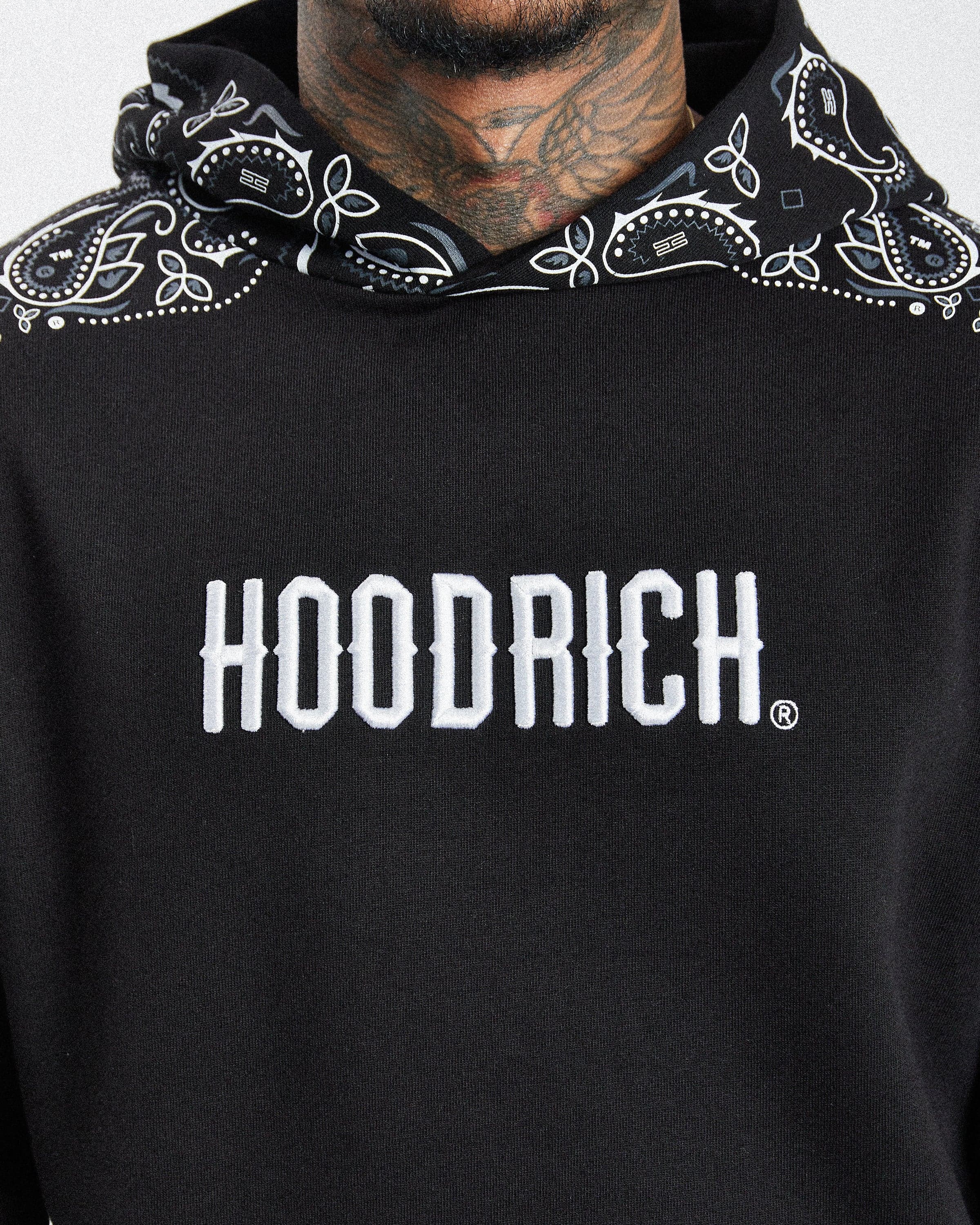 Motif Hoodie - Black/White/Grey 3