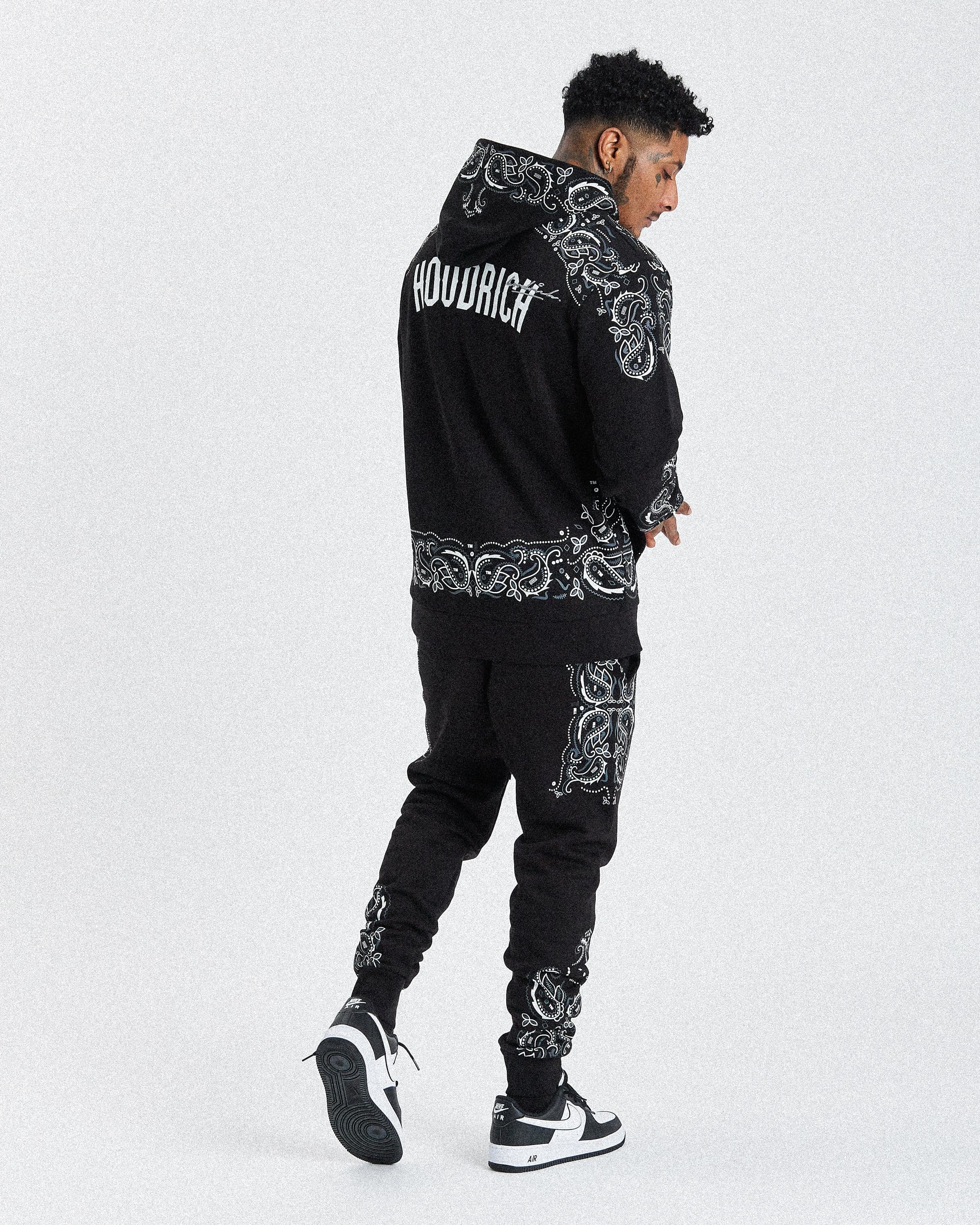 Motif Hoodie - Black/White/Grey 4